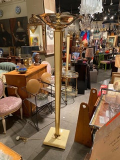 Rare Pair of Art Deco Lacquered Wood Cream Color Torcheres by Jacques Adnet