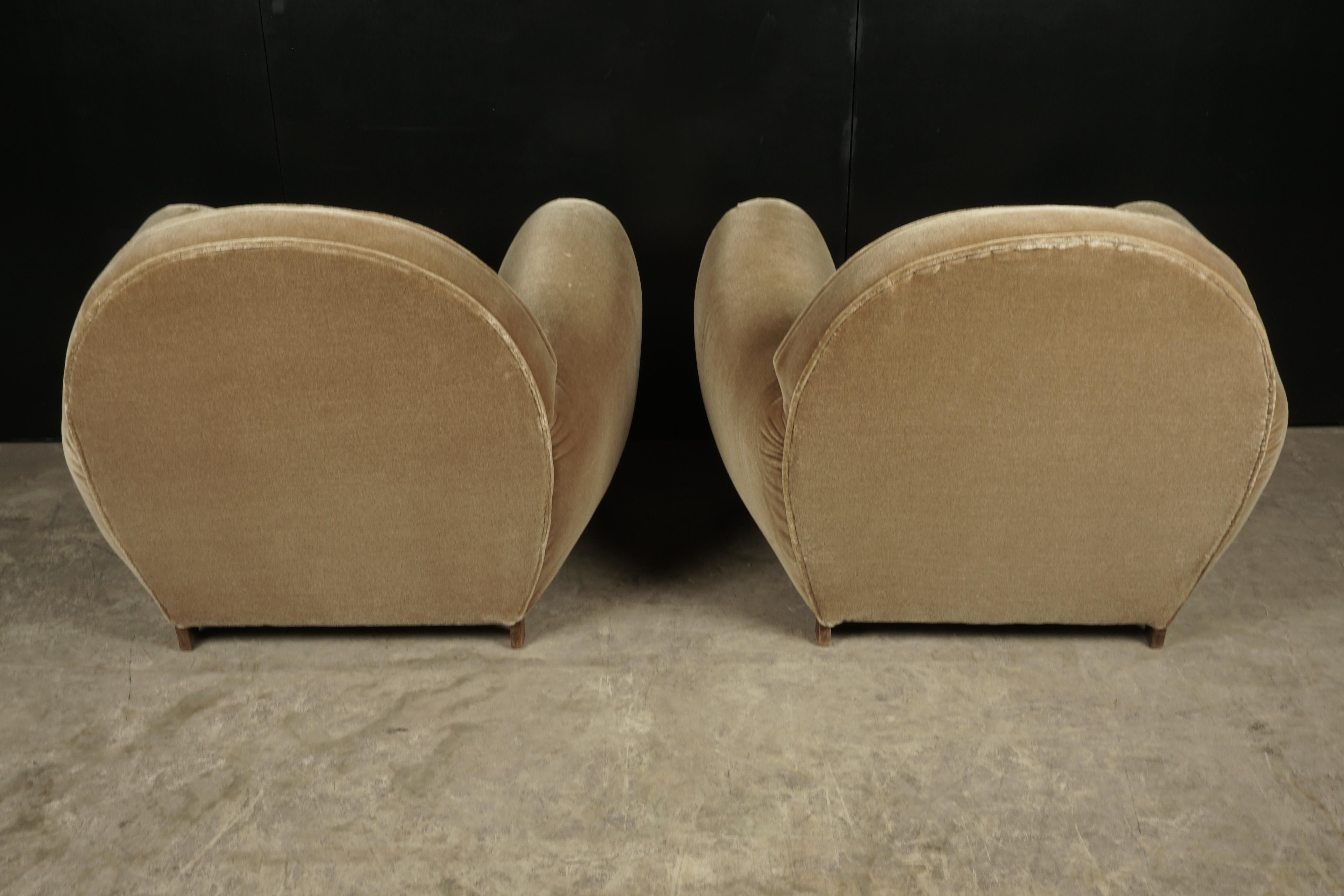 Rare Pair of Art Deco Lounge Chairs from France, circa 1950 1