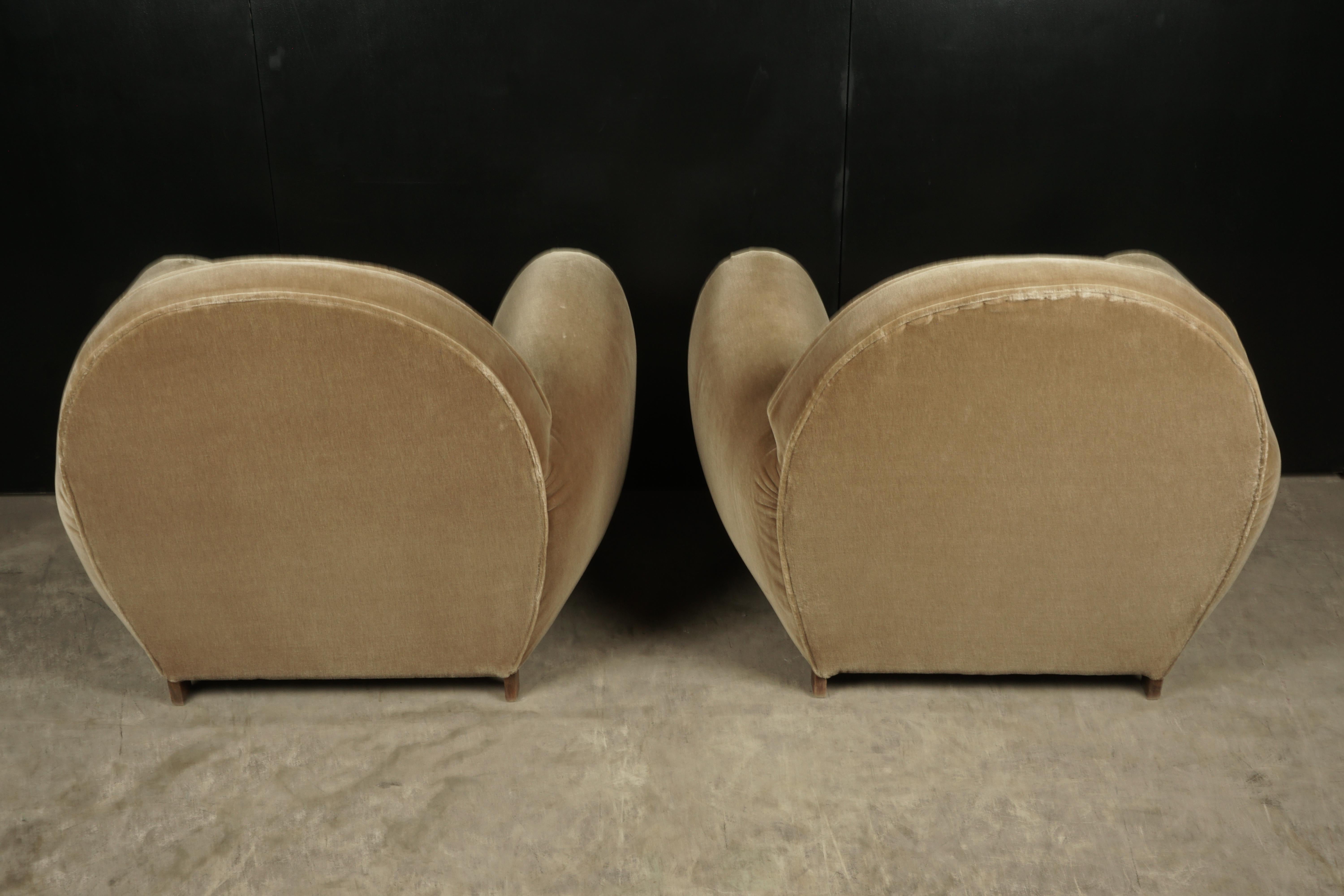 Rare Pair of Art Deco Lounge Chairs from France, circa 1950 2