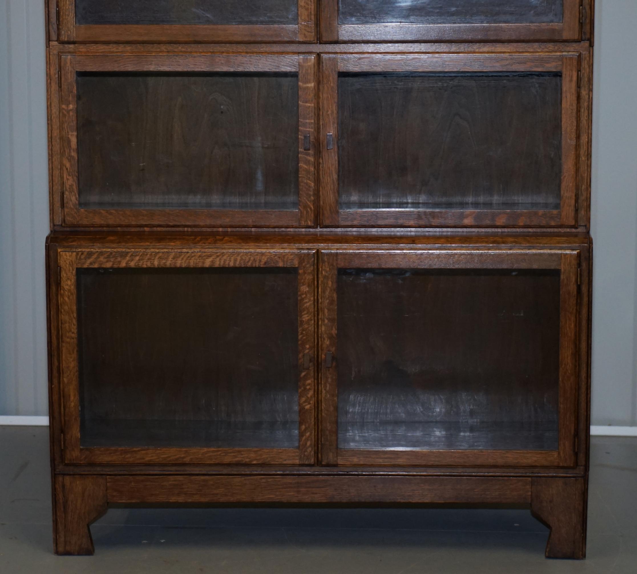 Rare Pair of Art Deco Oak Modular Minty Oxford Antique Stacking Legal Bookcases 6