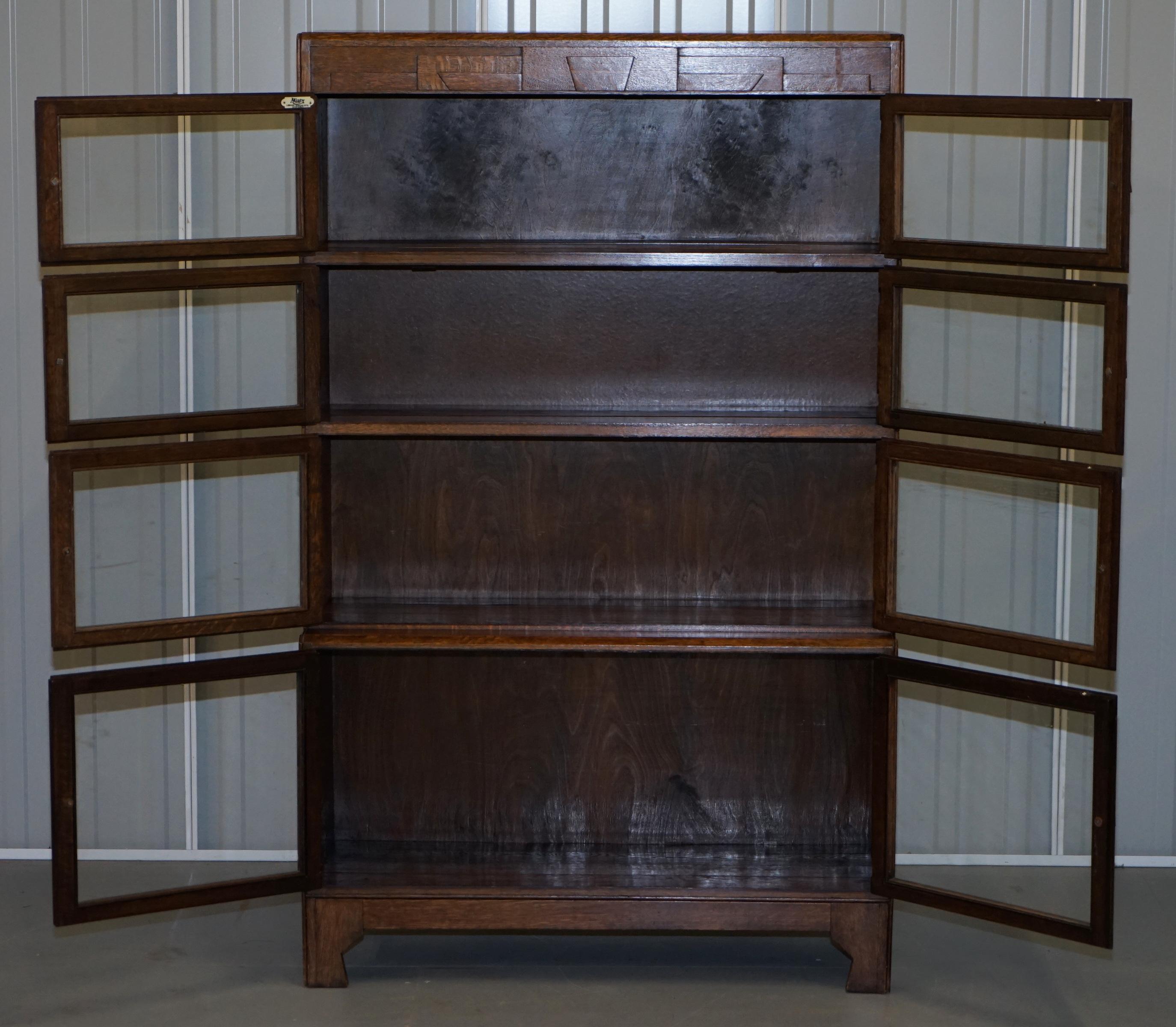 Rare Pair of Art Deco Oak Modular Minty Oxford Antique Stacking Legal Bookcases 7