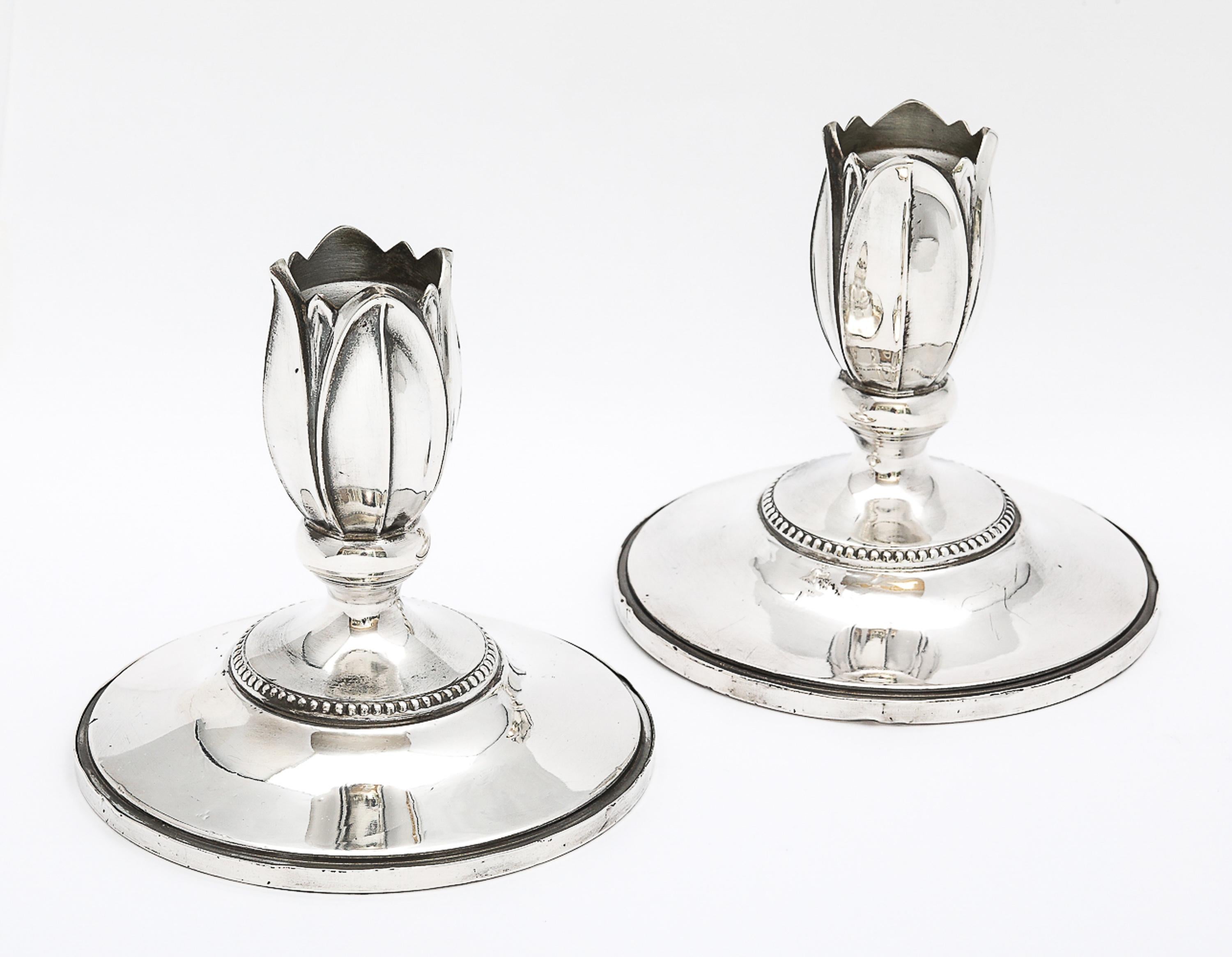 Rare Pair of Art Nouveau-Style Flower-Form Candlesticks 7