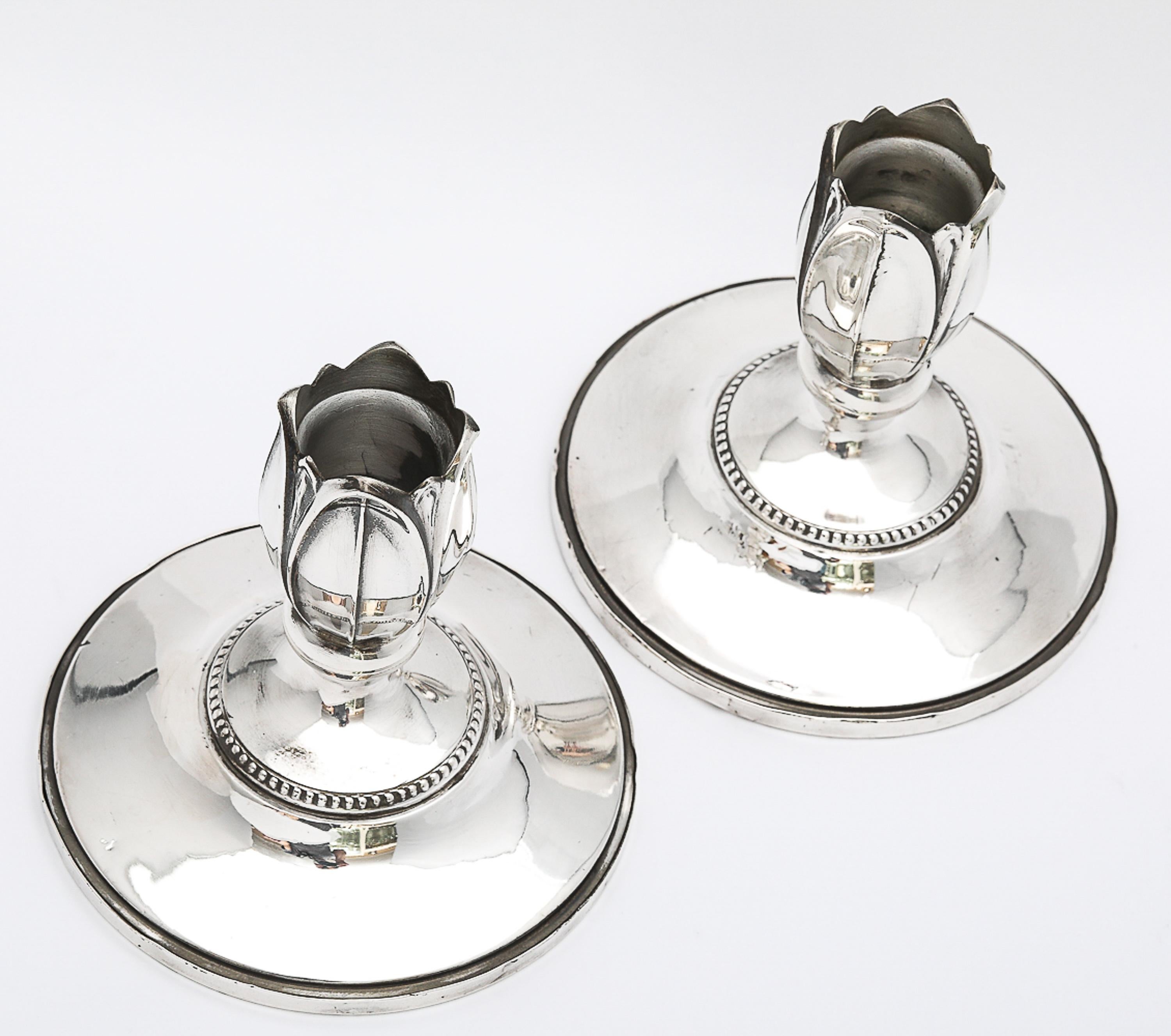 Rare Pair of Art Nouveau-Style Flower-Form Candlesticks 9