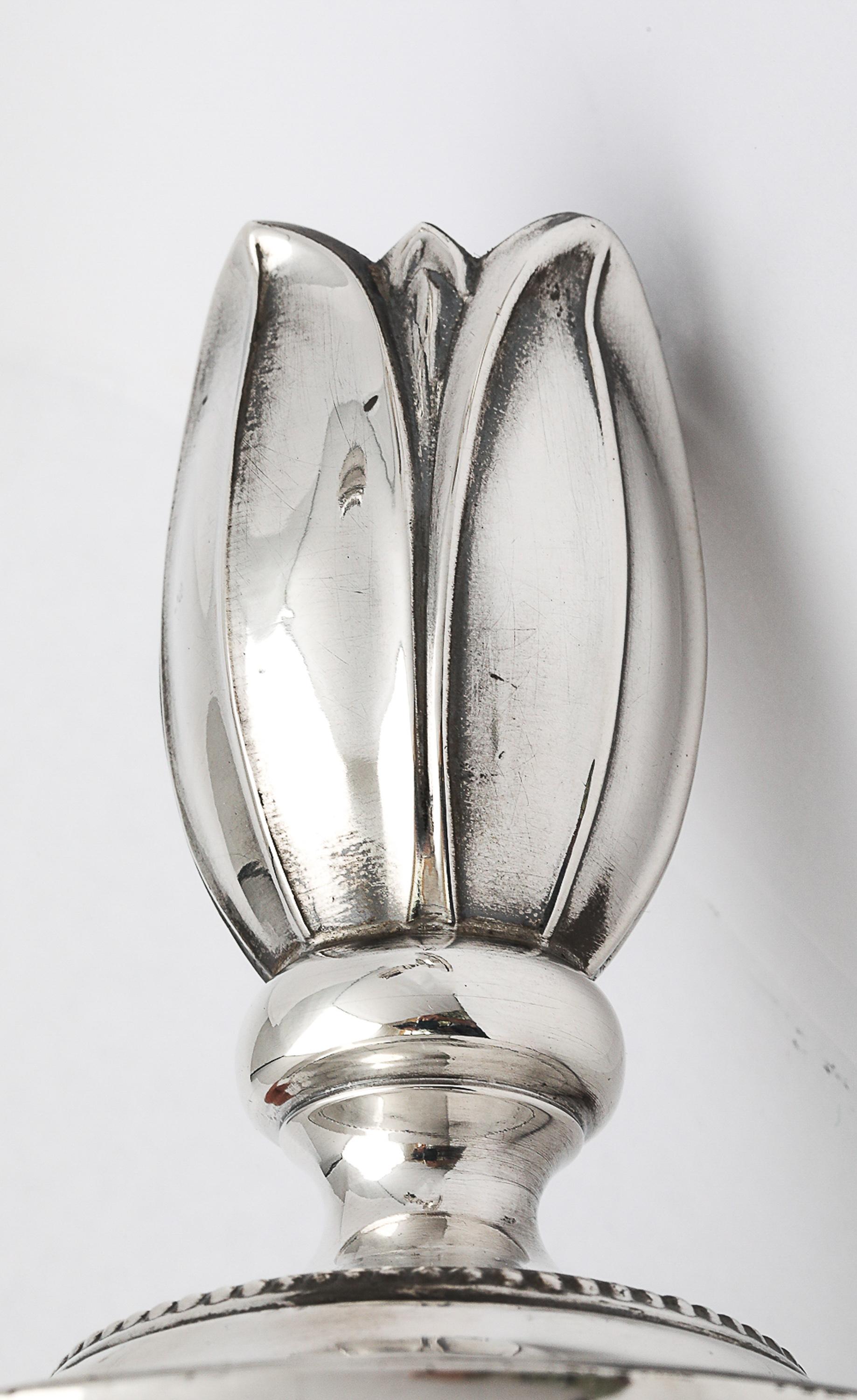 Rare Pair of Art Nouveau-Style Flower-Form Candlesticks 10