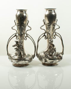 Raro par de jarrones ART NOUVEAU de WMF, circa 1900