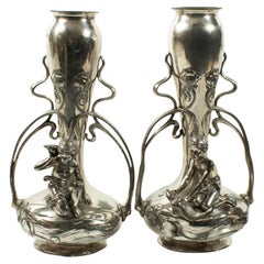 Rare paire de vases ART NOUVEAU par WMF, vers 1900