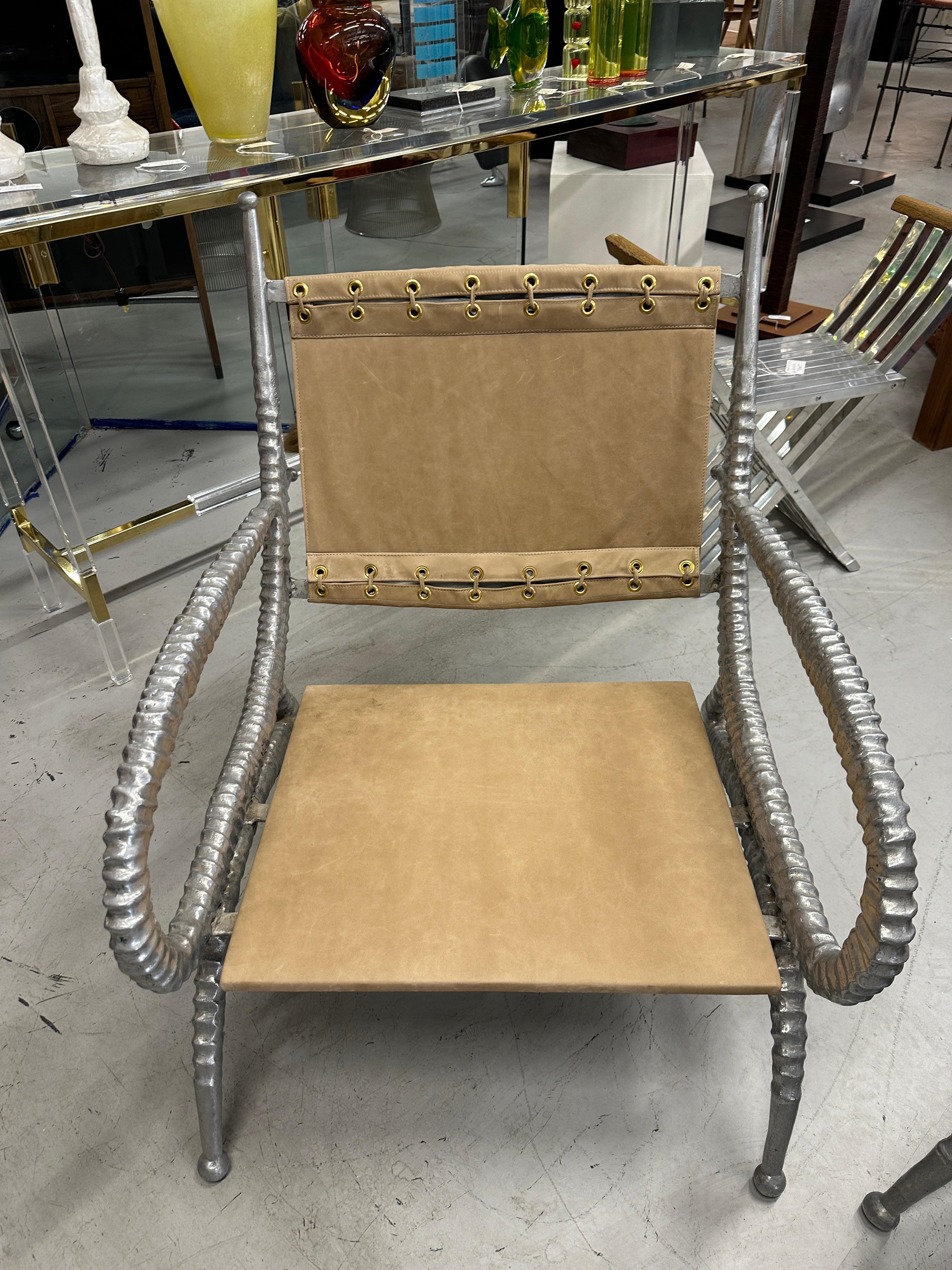 Rare Pair of Arthur Court Sable Chairs in Italian Nubuck Suede For Sale 4
