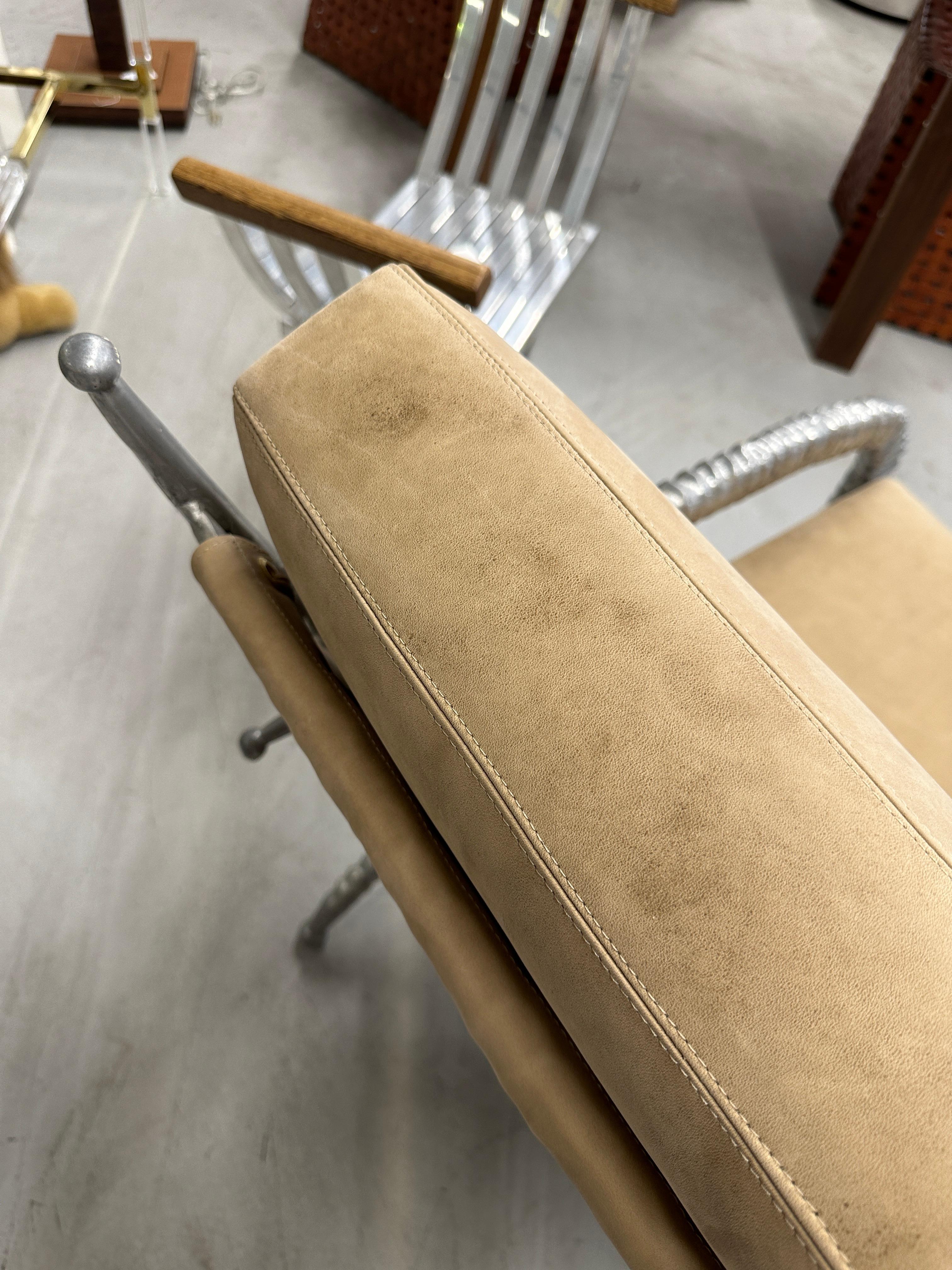 Rare Pair of Arthur Court Sable Chairs in Italian Nubuck Suede For Sale 9