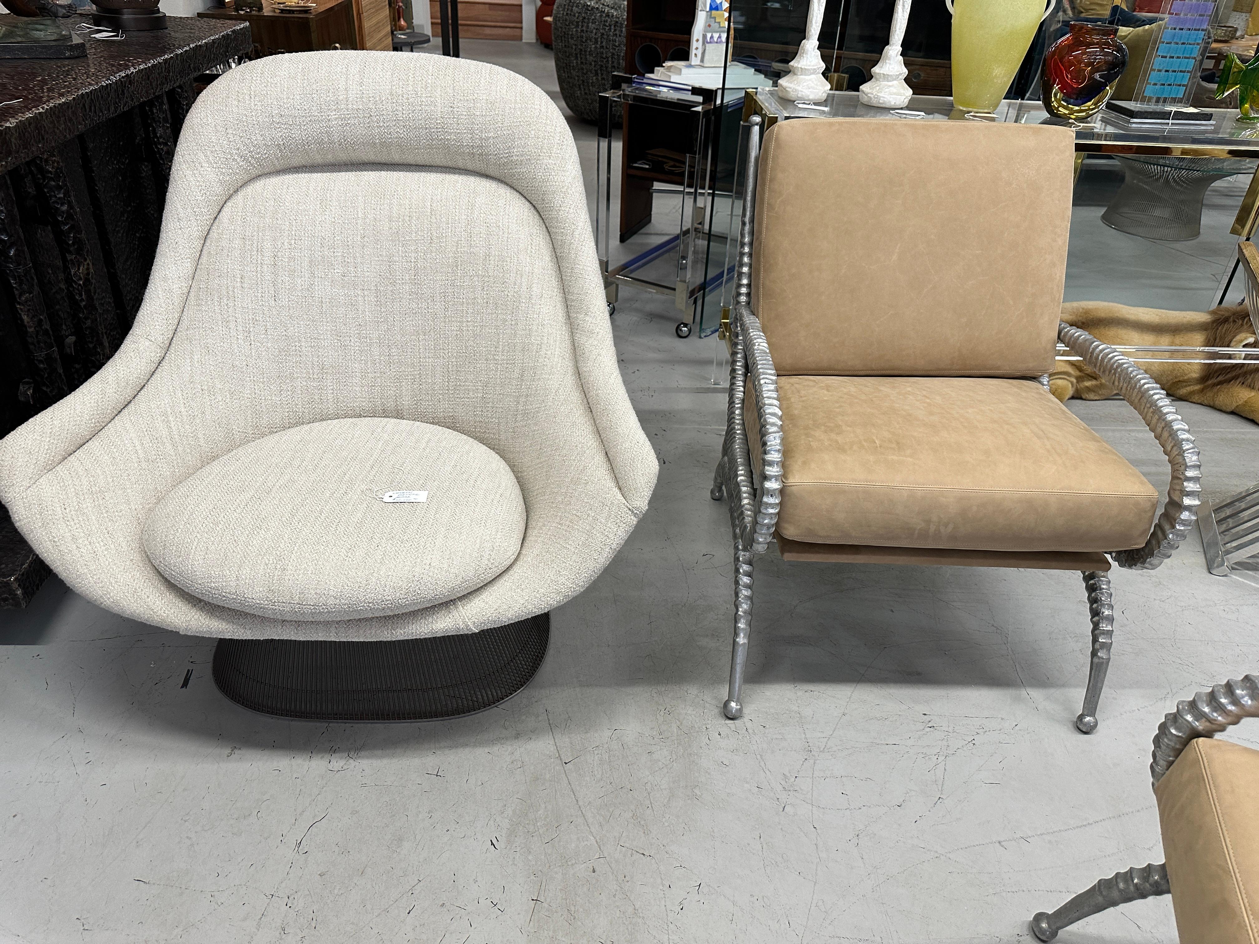 Rare Pair of Arthur Court Sable Chairs in Italian Nubuck Suede For Sale 11