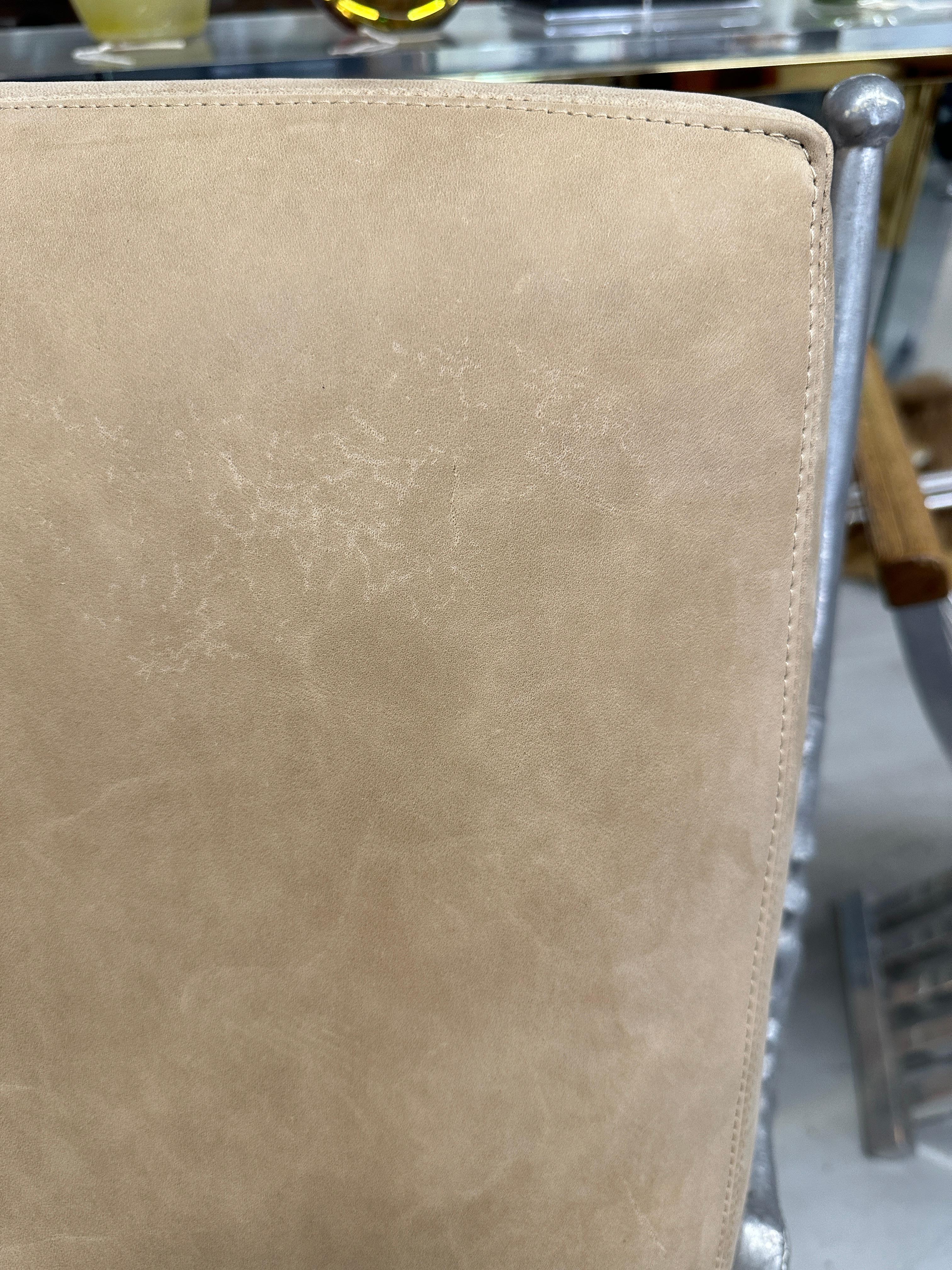 Rare Pair of Arthur Court Sable Chairs in Italian Nubuck Suede For Sale 1