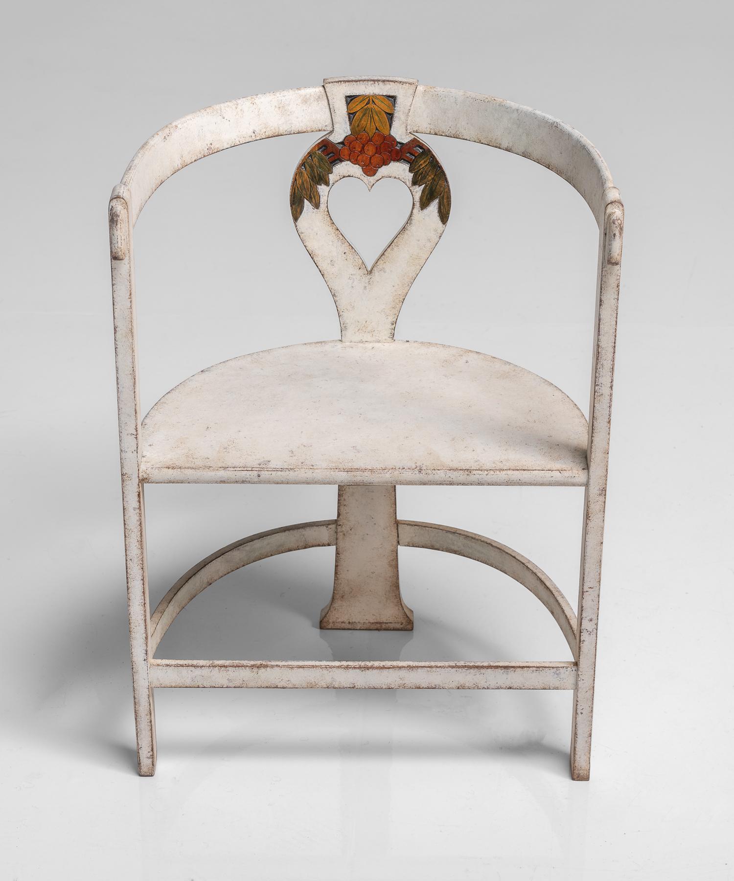 Early 20th Century Rare Pair of Artists Chairs, Sweden, circa 1910