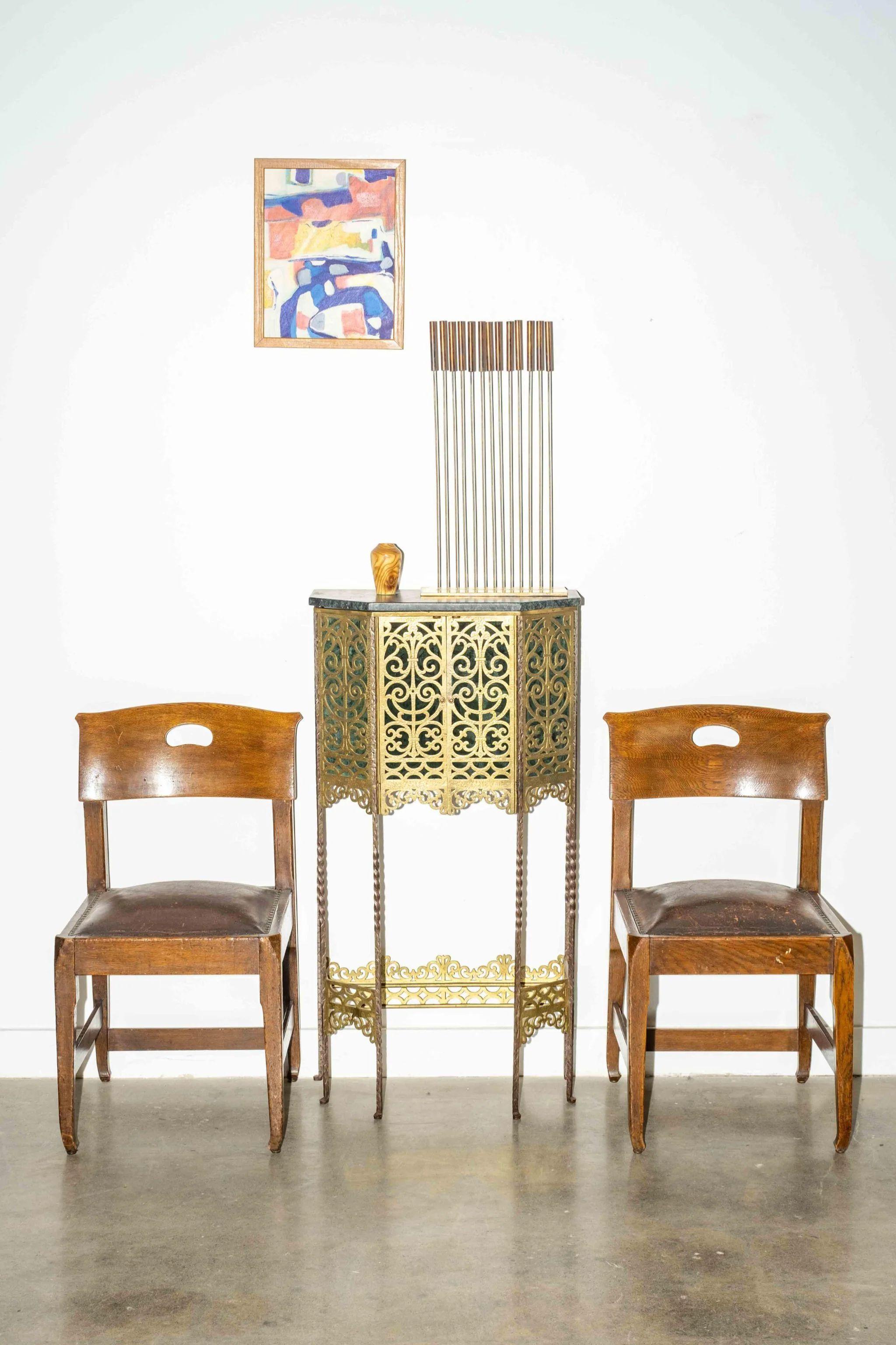 Tedesco Rare Pair of Arts & Crafts Chairs by Richard Reimerschmid in vendita