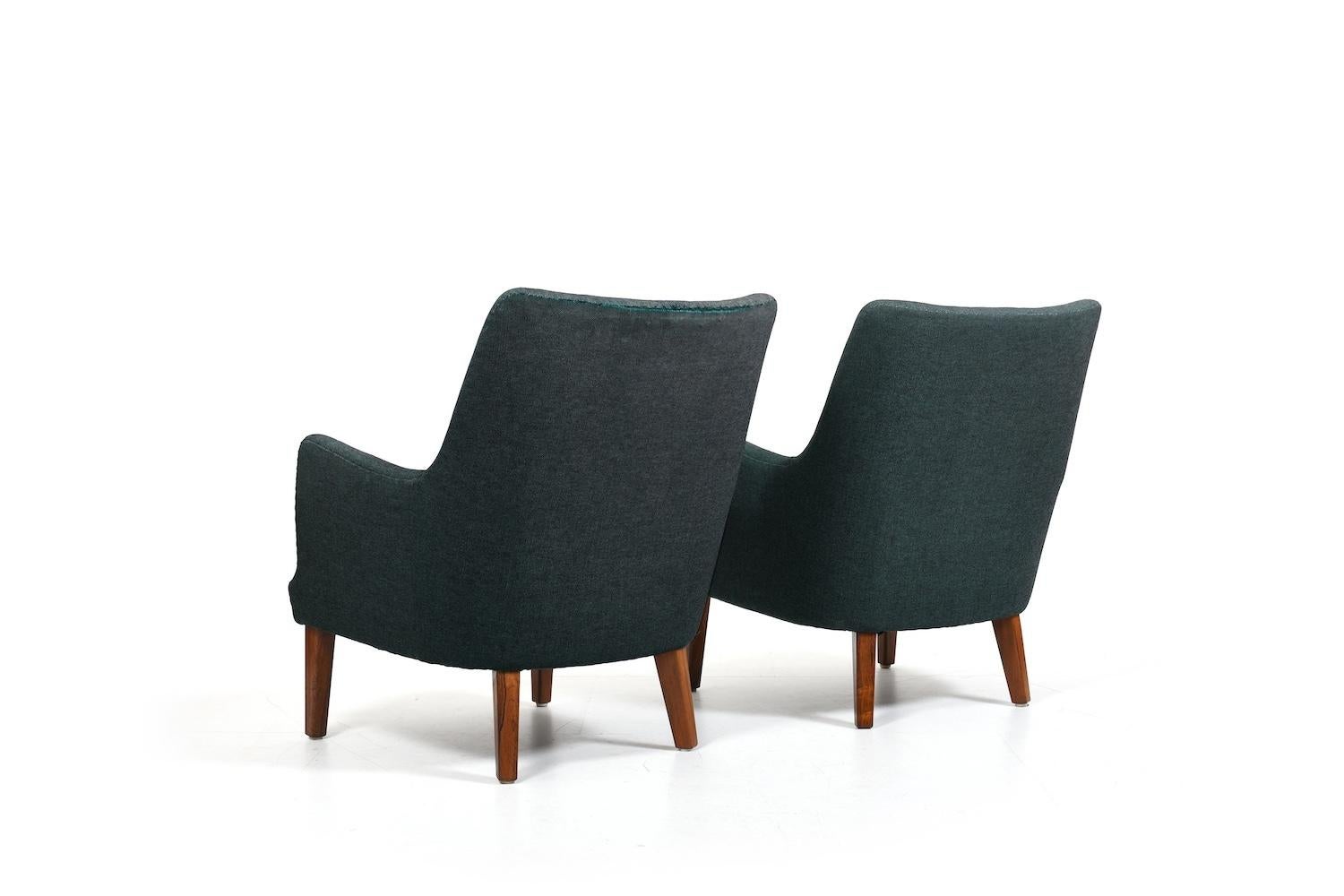 20th Century Rare Pair of AV-53 Easychairs by Arne Vodder 1953 For Sale