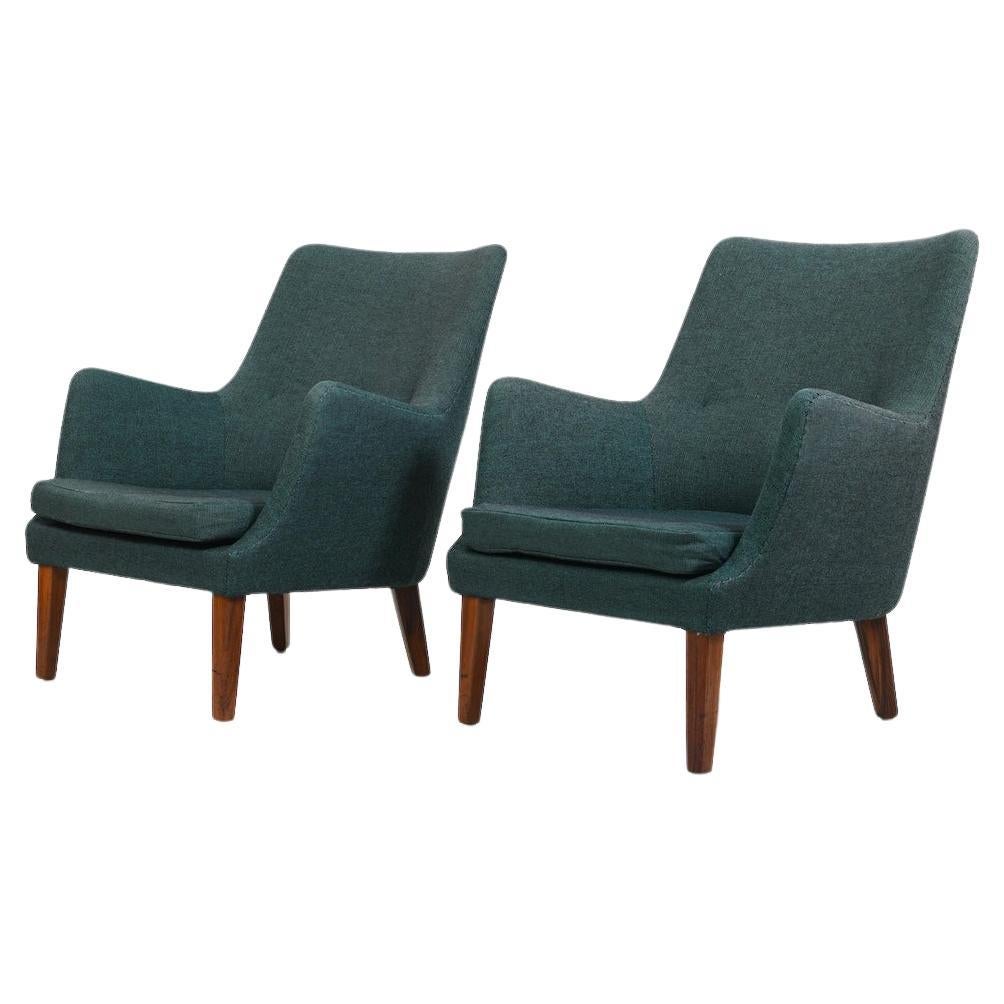 Rare Pair of AV-53 Easychairs by Arne Vodder 1953