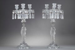 Rare Pair of Baccarat Crystal Candelabras