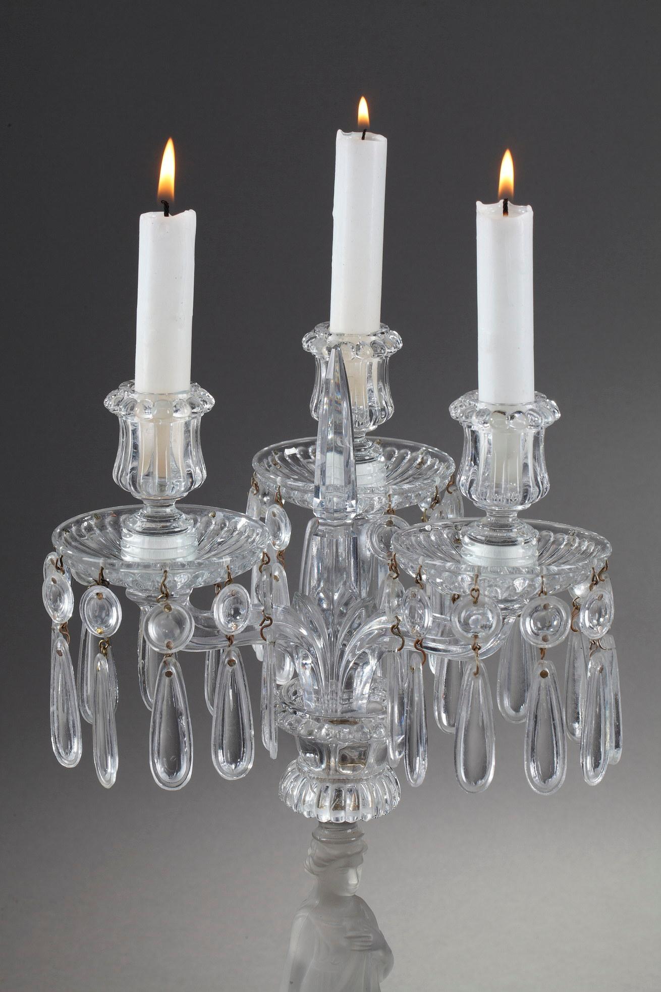 Rare Pair of Baccarat Crystal Candelabras 3