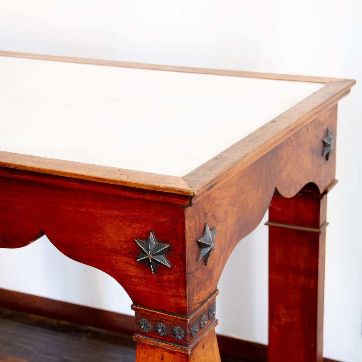 Rare Pair of Baltic Transitional Fruitwood Console Tables, circa 1820 In Good Condition In Donhead St Mary, Wiltshire