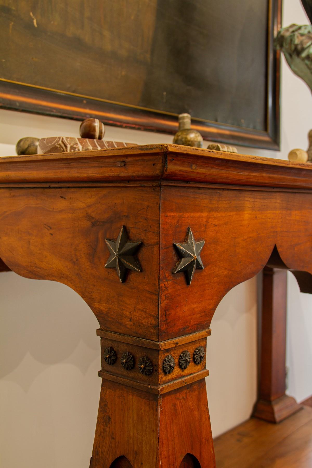 Early 19th Century Rare Pair of Baltic Transitional Fruitwood Console Tables, circa 1820