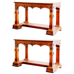 Rare Pair of Baltic Transitional Fruitwood Console Tables, circa 1820