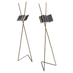 Rare Pair of Bamboo and Metal Floor Lamps by Anke Kamerman, The Netherlands 1979