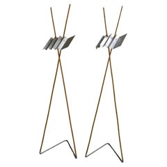 Rare Pair of Bamboo and Metal Floor Lamps by Anke Kamerman, The Netherlands 1979