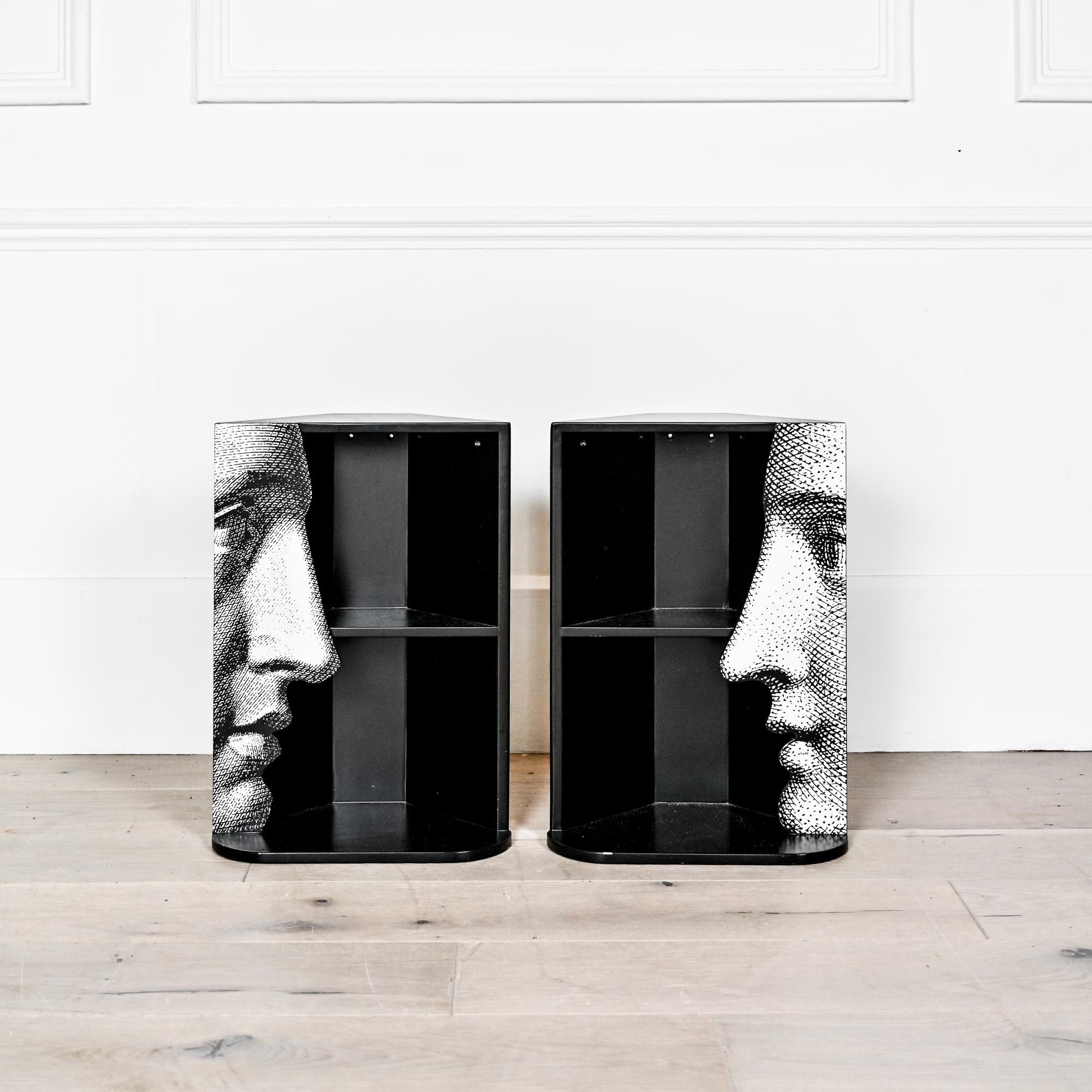 Post-Modern Rare pair of Barnaba Fornasetti Profilo wall shelves