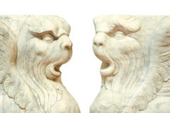 Rare Pair of Bas-Relief in Turkish Marble, 18th Century