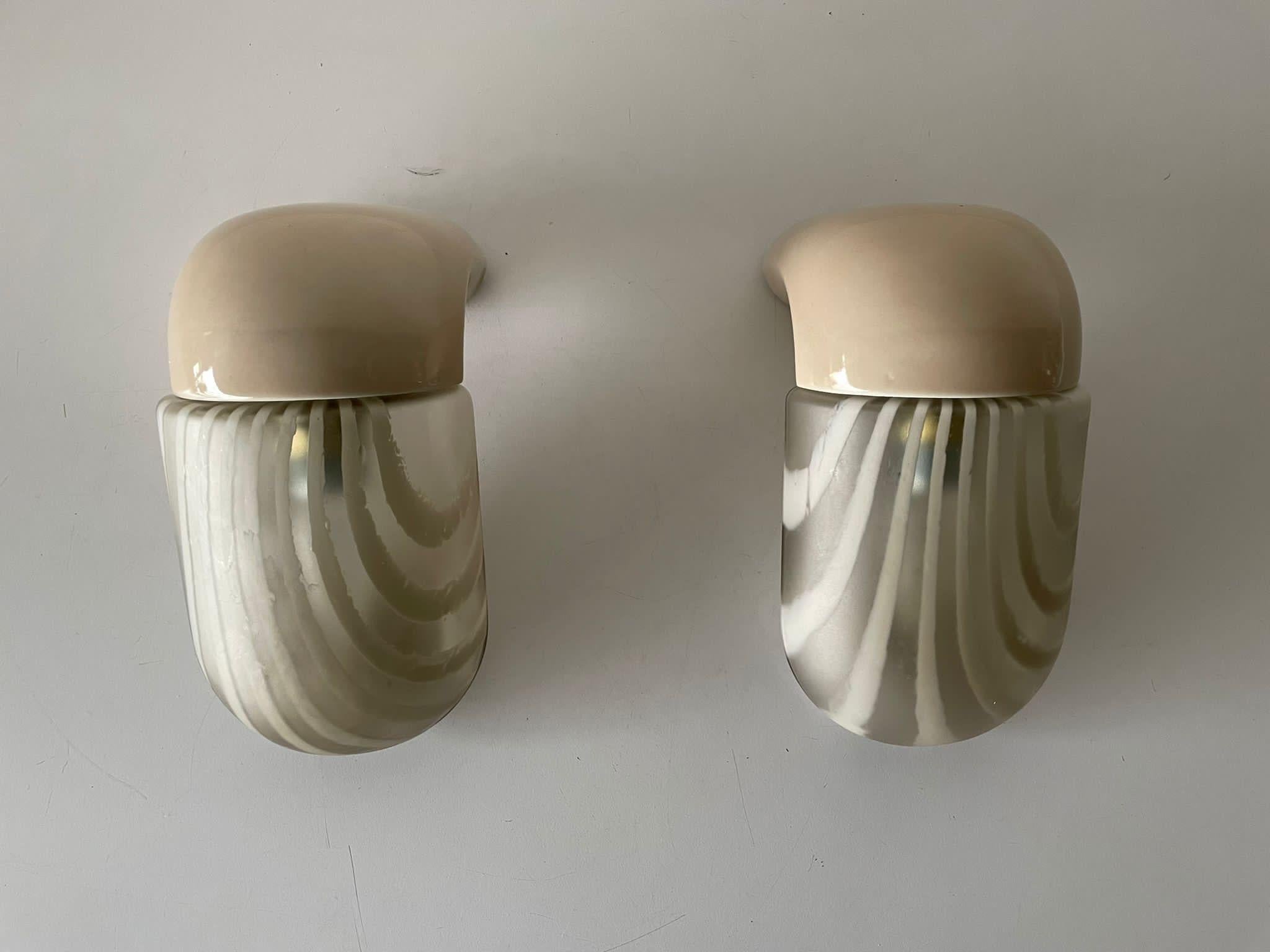 Space Age Rare Pair of Bathroom Lamps by Peill Putzler, 1970s, Germany