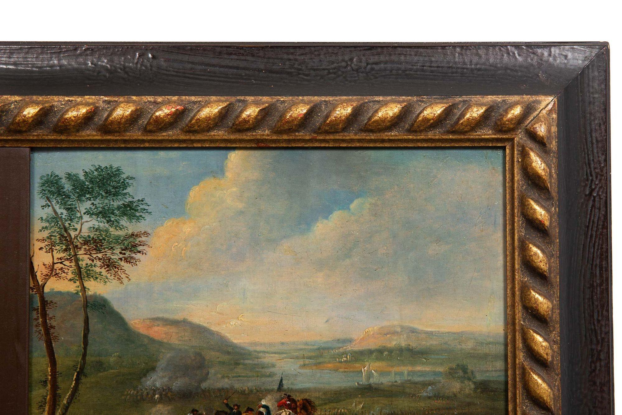 Rare Pair of Battling Cavalry Paintings in Circle of Karel Breydel, ca. 1740 For Sale 11