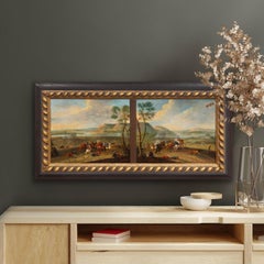 Rara coppia di dipinti di cavalleria combattente nella cerchia di Karel Breydel, 1740 ca.