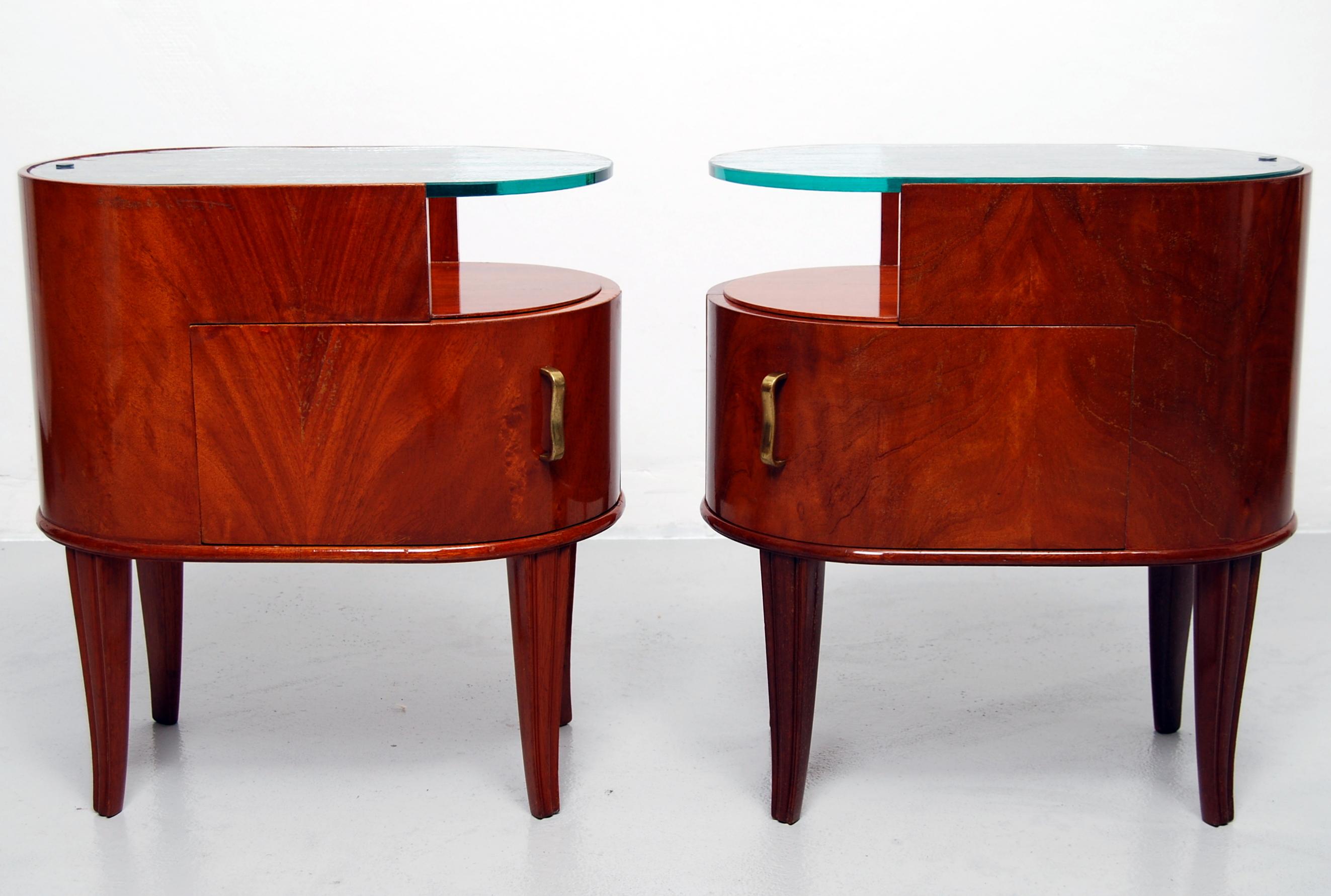 Scandinavian Modern Rare Pair of Bedside Tables or Nightstands by Axel Larsson Produced by SMF