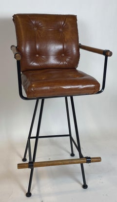 Rare Pair of Billiard Stools with Arms by Cleo Baldon for Terra