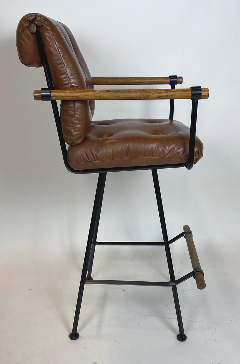 Rare Pair of Billiard Stools with Arms by Cleo Baldon for Terra at 1stDibs