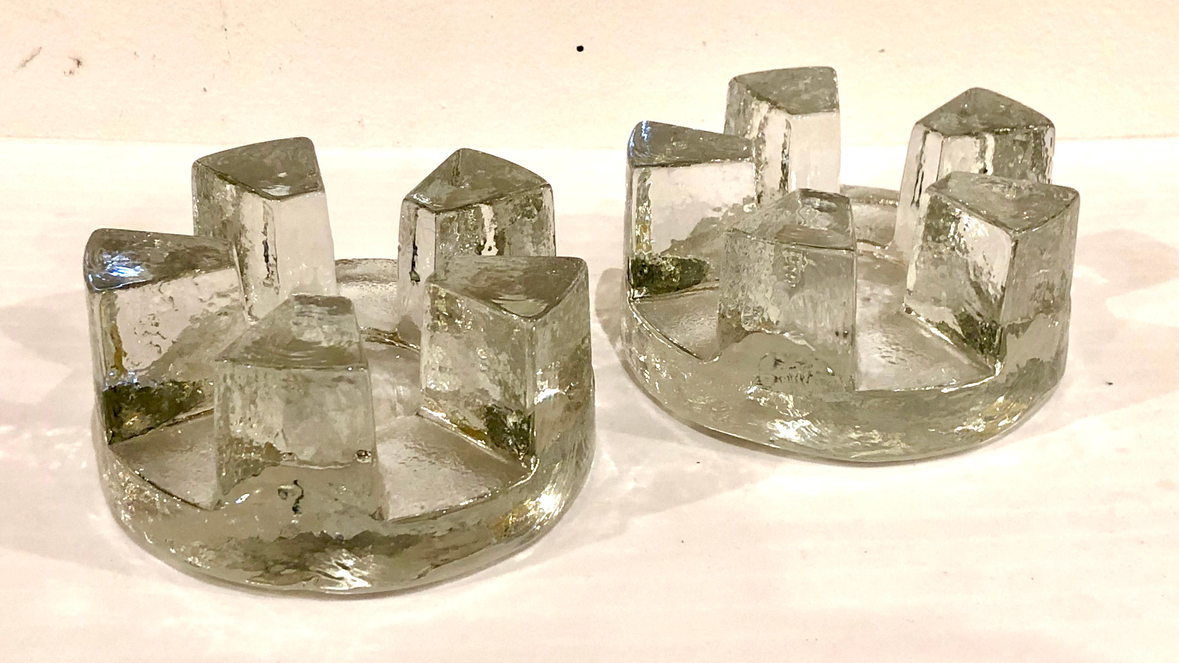 blenko glass candle holder