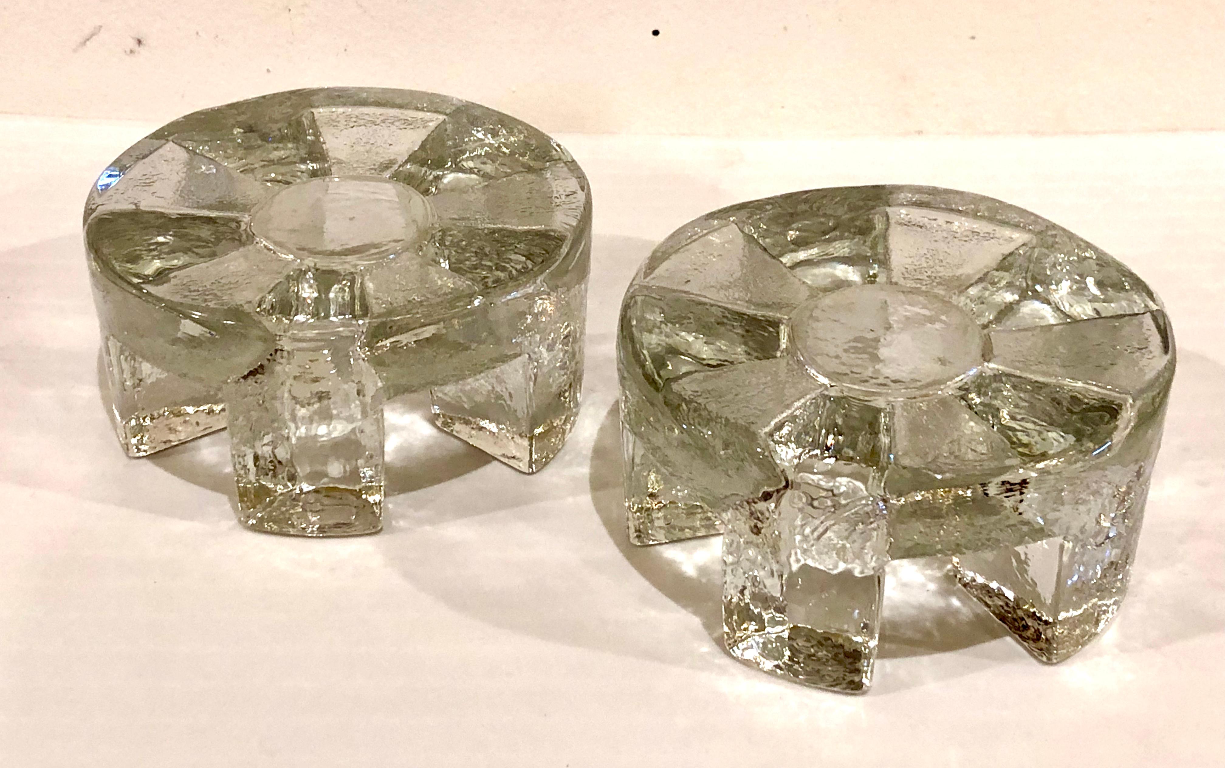 blenko glass candle holders