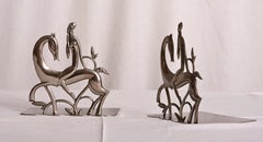 Rare Pair Of Bookends Rider "Diana" On A Horse, Hagenauer Workshop Vienna