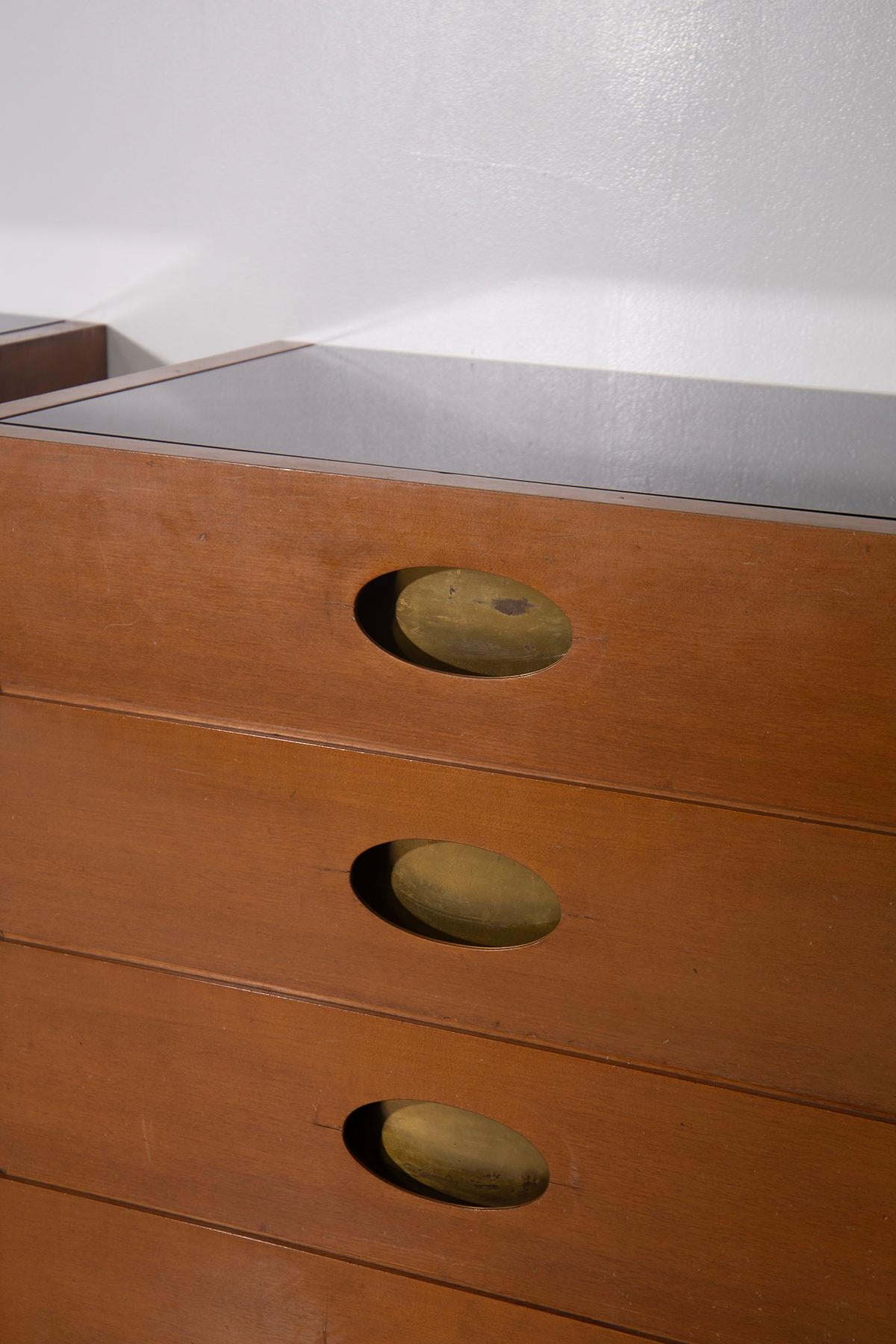 Rare Pair of Brass chests of drawers by Luigi Caccia Dominioni For Sale 5