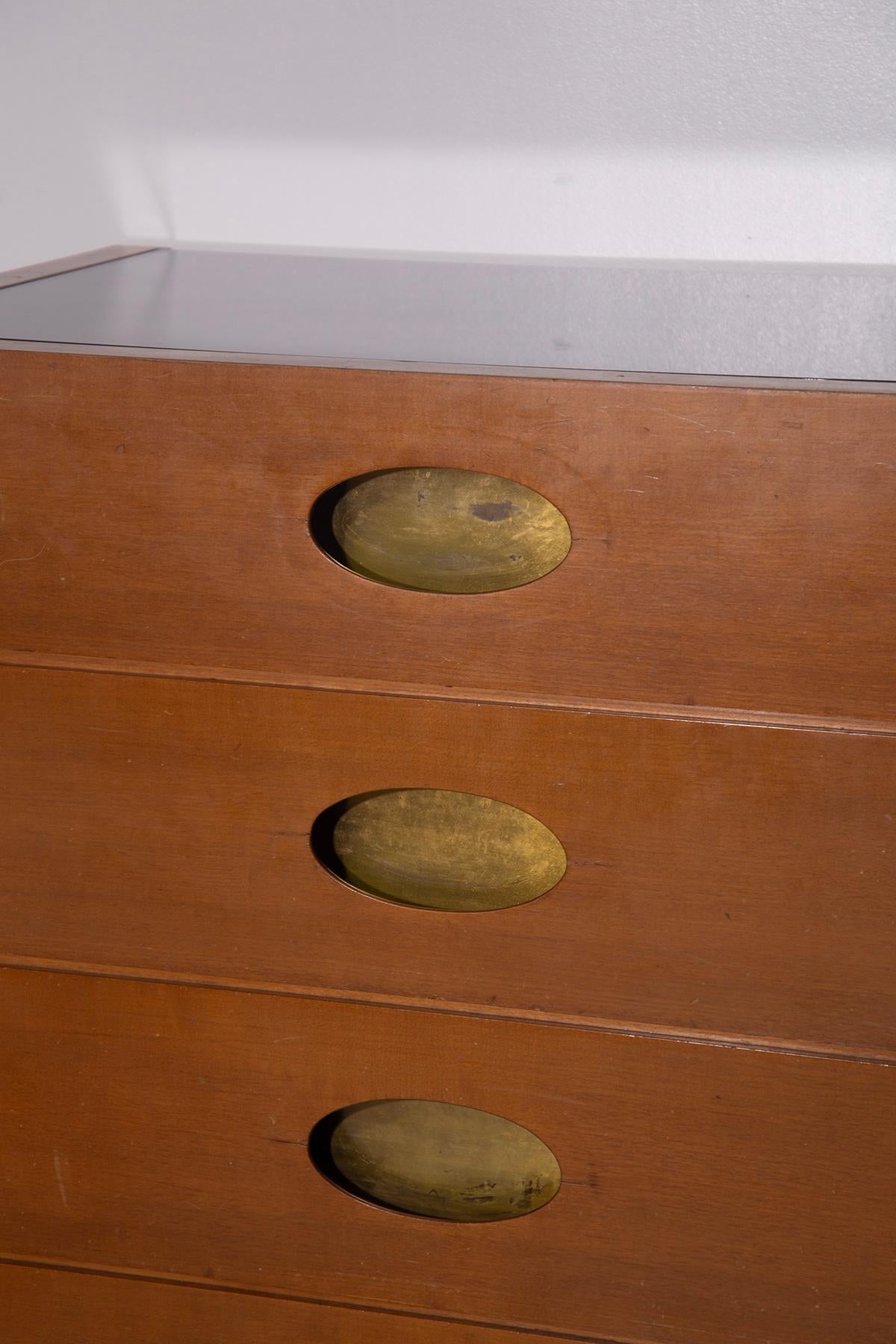 Italian Rare Pair of Brass chests of drawers by Luigi Caccia Dominioni For Sale