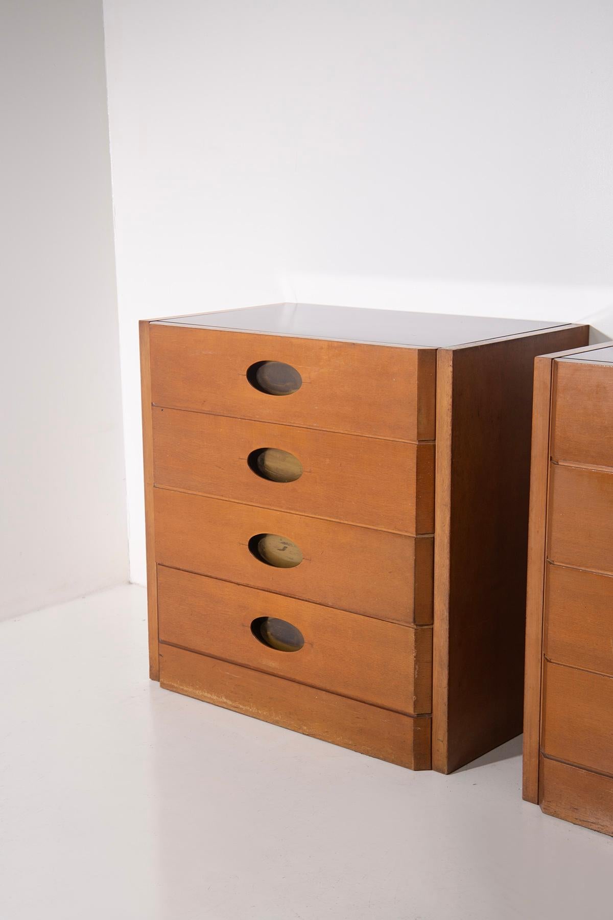 Mid-20th Century Rare Pair of Brass chests of drawers by Luigi Caccia Dominioni For Sale