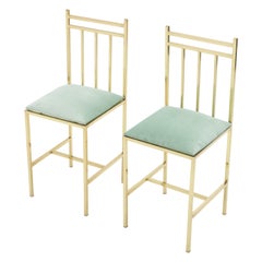 Rare Pair of Brass Child's Chairs Attributed to Marc Du Plantier, 1960s