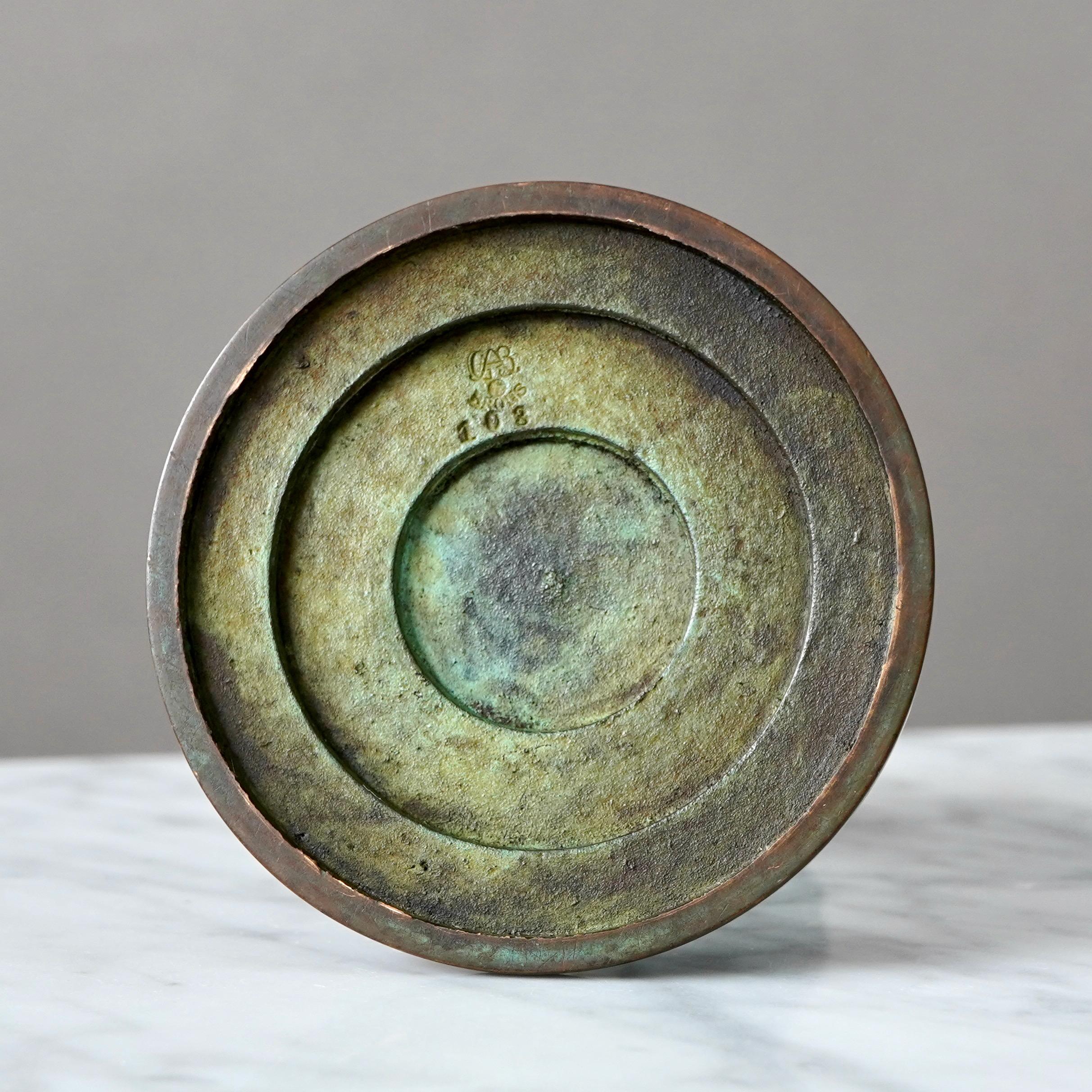 Rara coppia di vasi e candelabri Art Déco in bronzo di GAB, Svezia, anni '30 in vendita 5