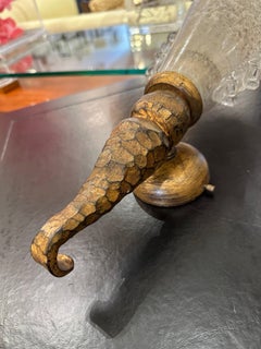 Rare Pair of Bronze & Murano Glass Brutal Style Wall Lights by Banci Firenze