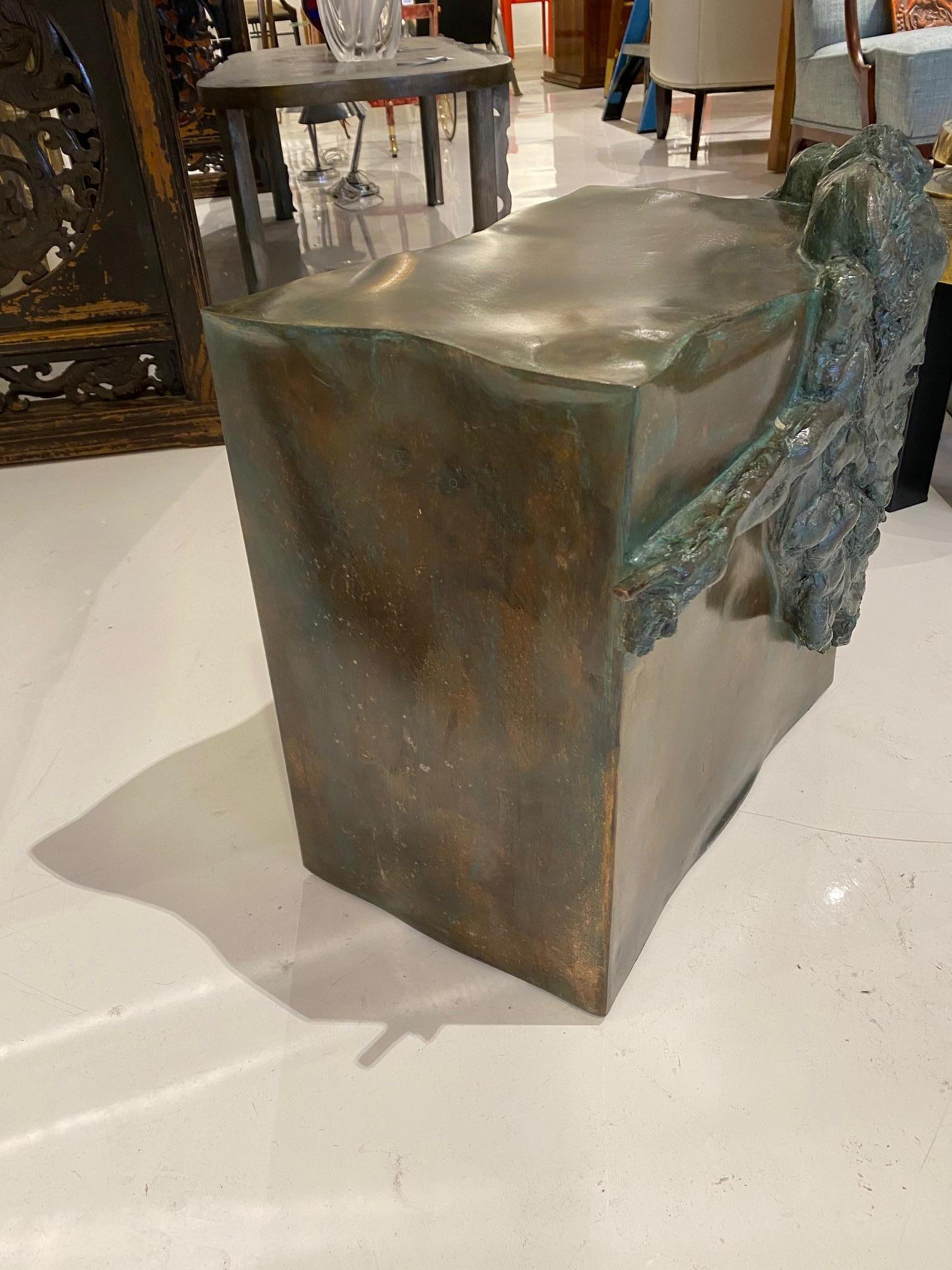 Rare Pair of Bronze Side Tables by Philip & Kelvin Laverne, 