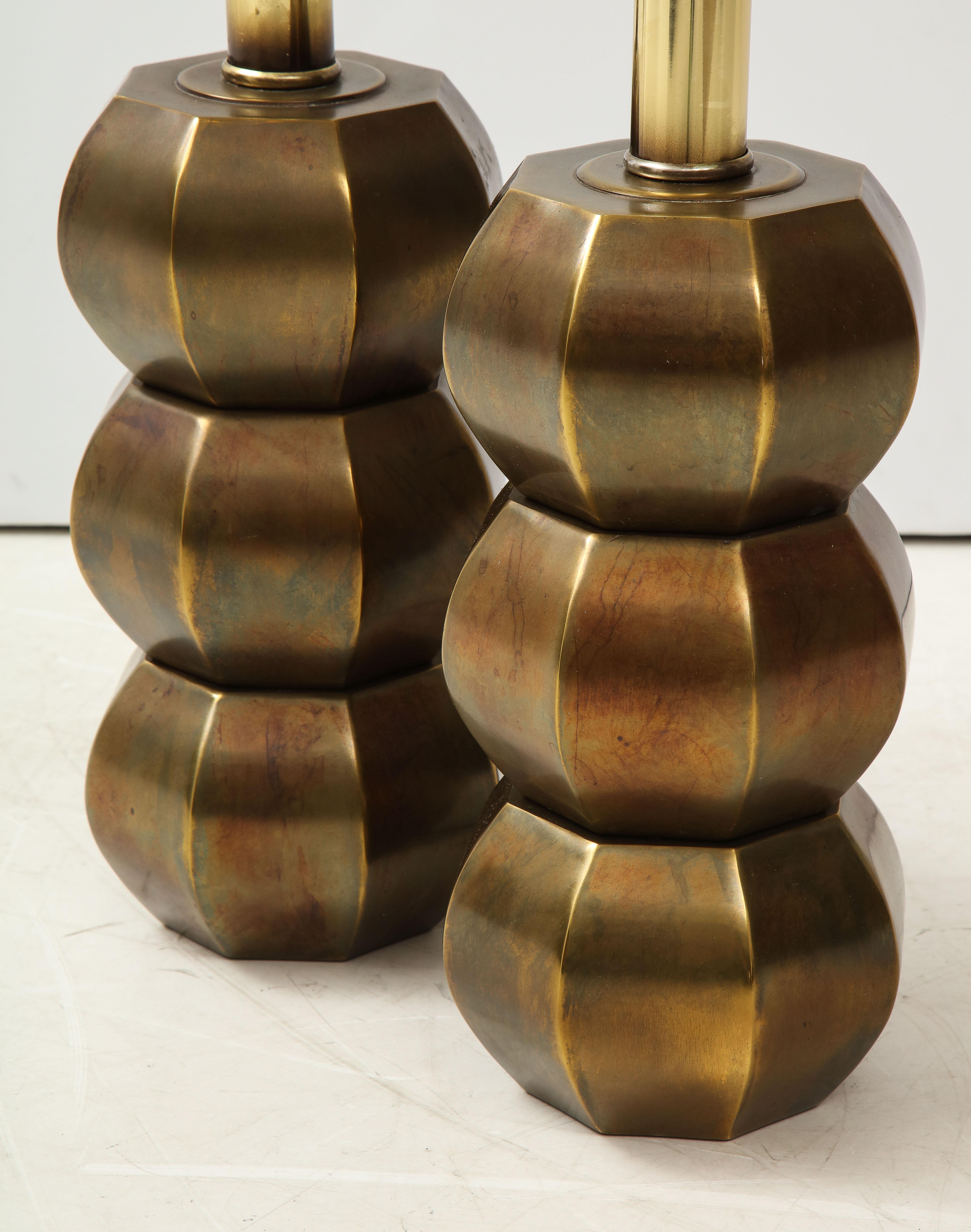 Rare Pair of Bronzed Sphere Lamps by Westwood Industries In Good Condition In New York, NY