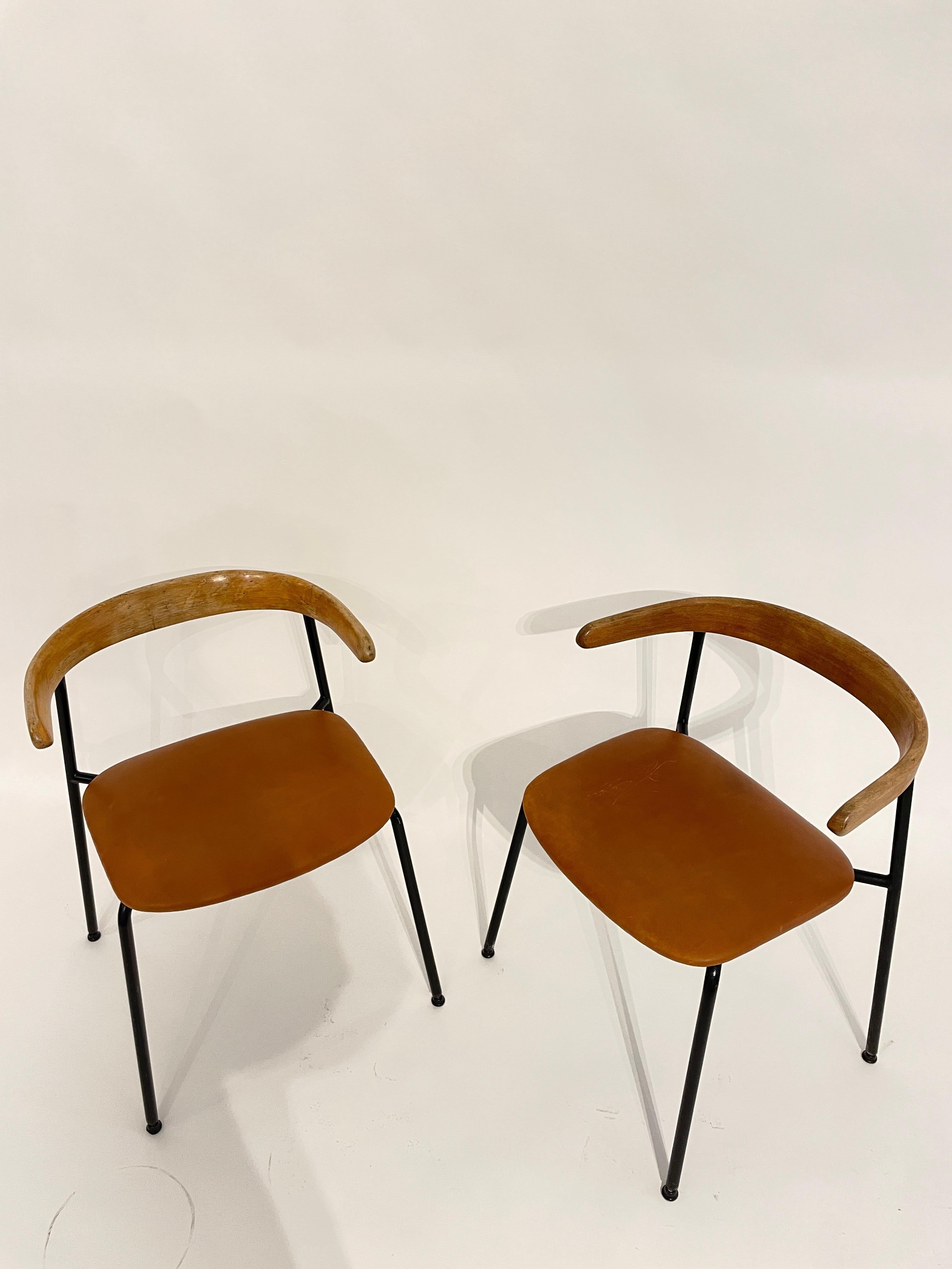 Cloisonné 6 rares chaises de salle à manger Conran C20 de La Havane  La chaise JFK  Corne de vache Wegner en vente