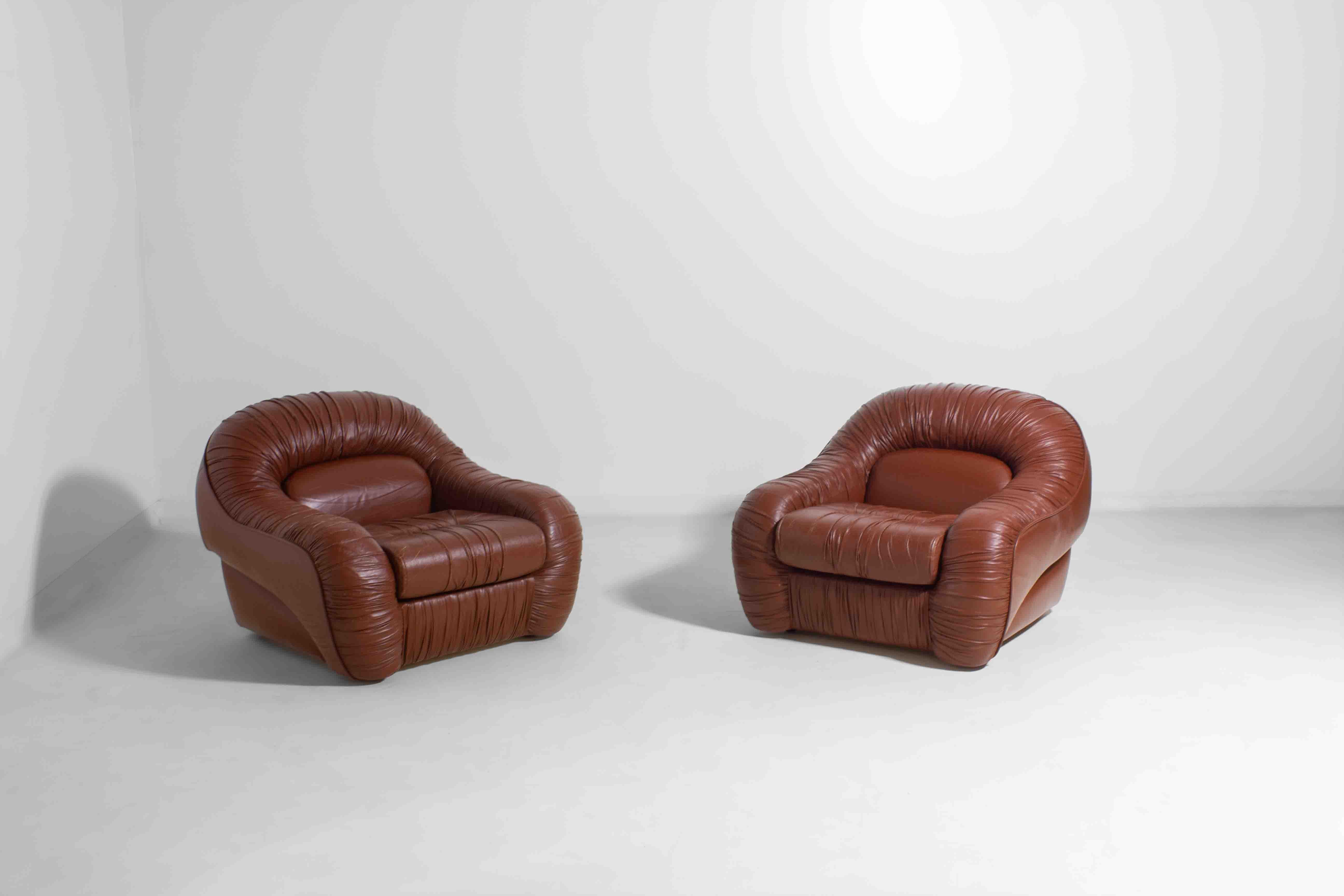 Mid-Century Modern Rare paire de chaises longues 
