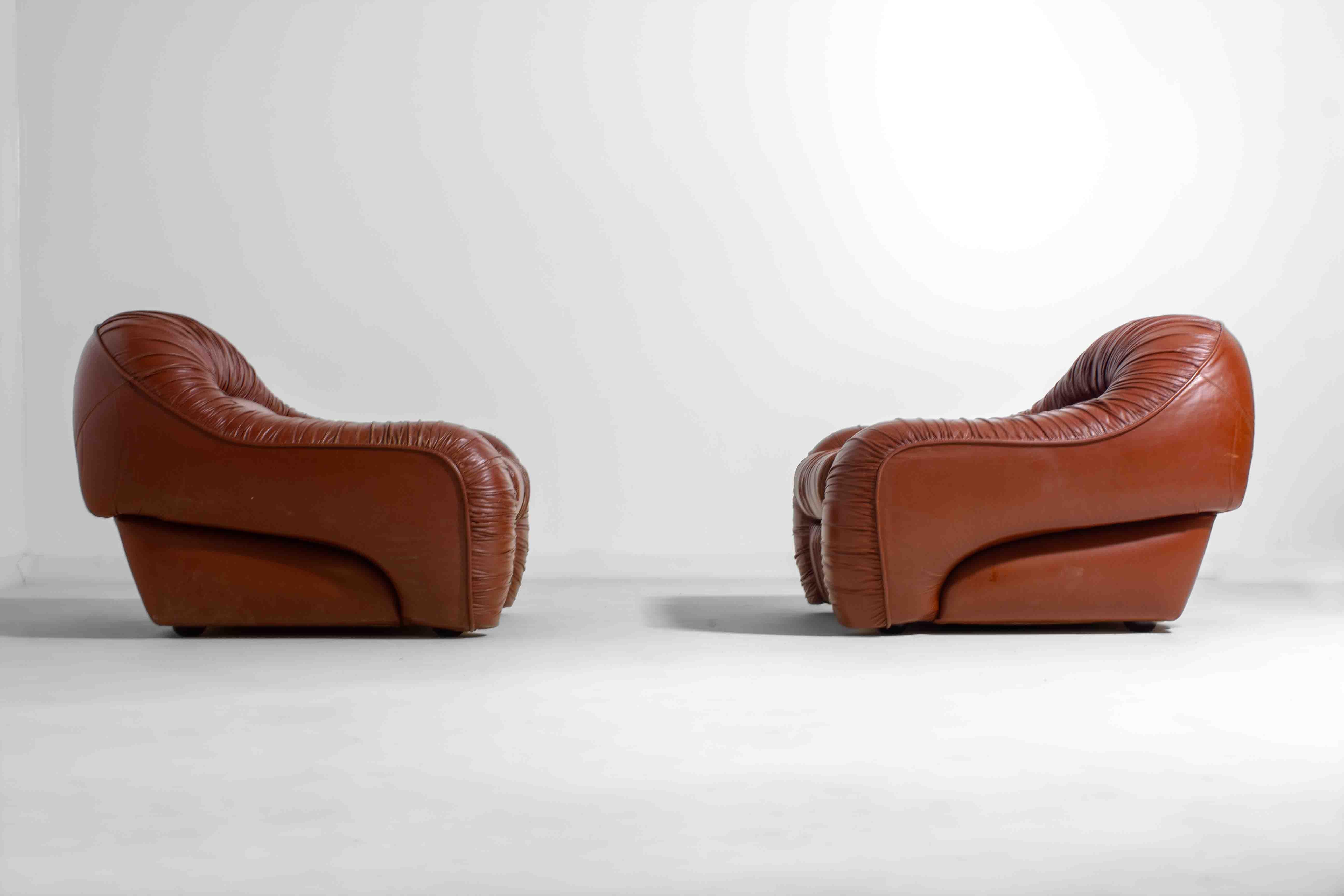 italien Rare paire de chaises longues 