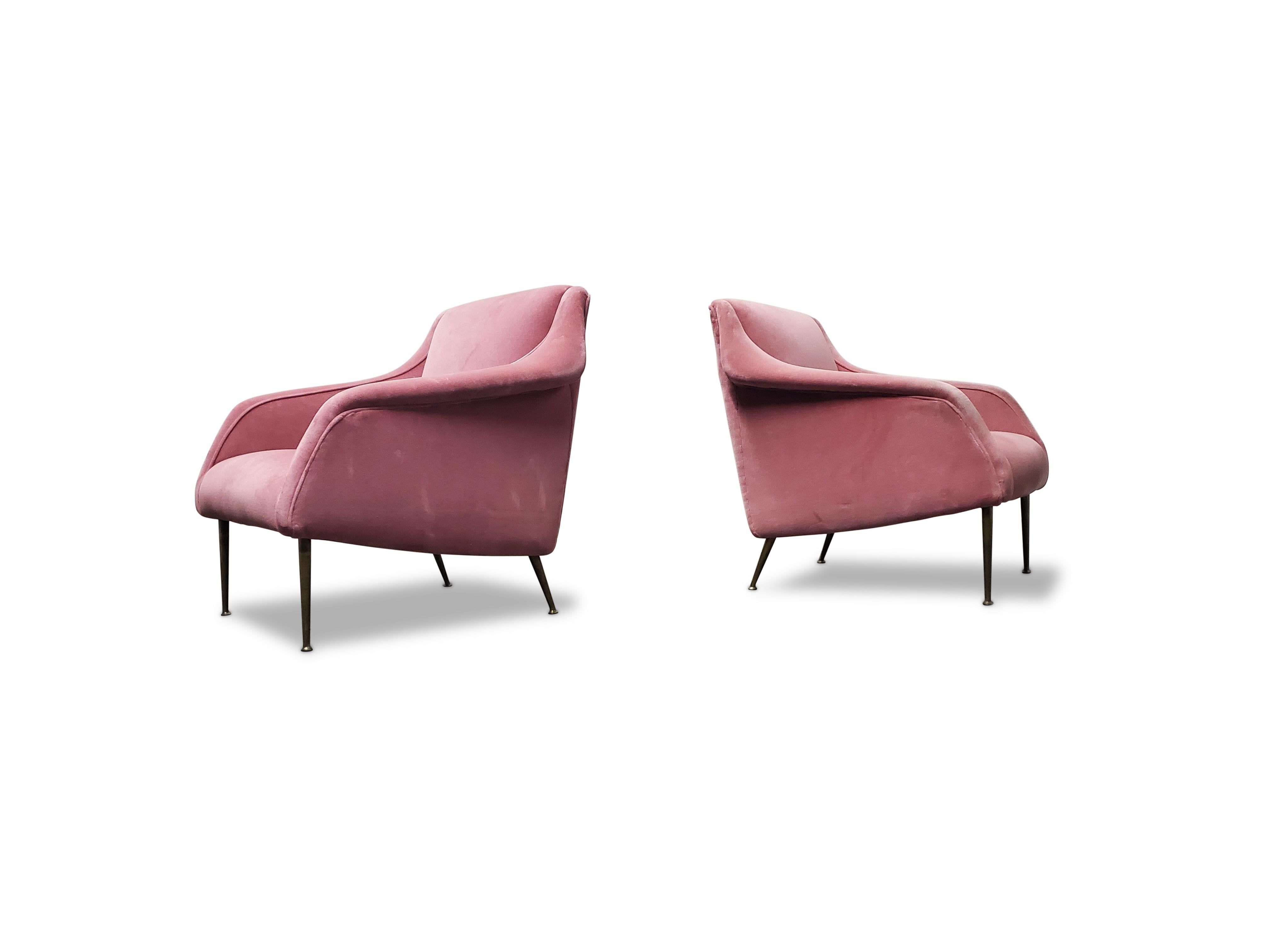 Rare Pair of Carlo de Carli Lounge Chairs For Sale 3
