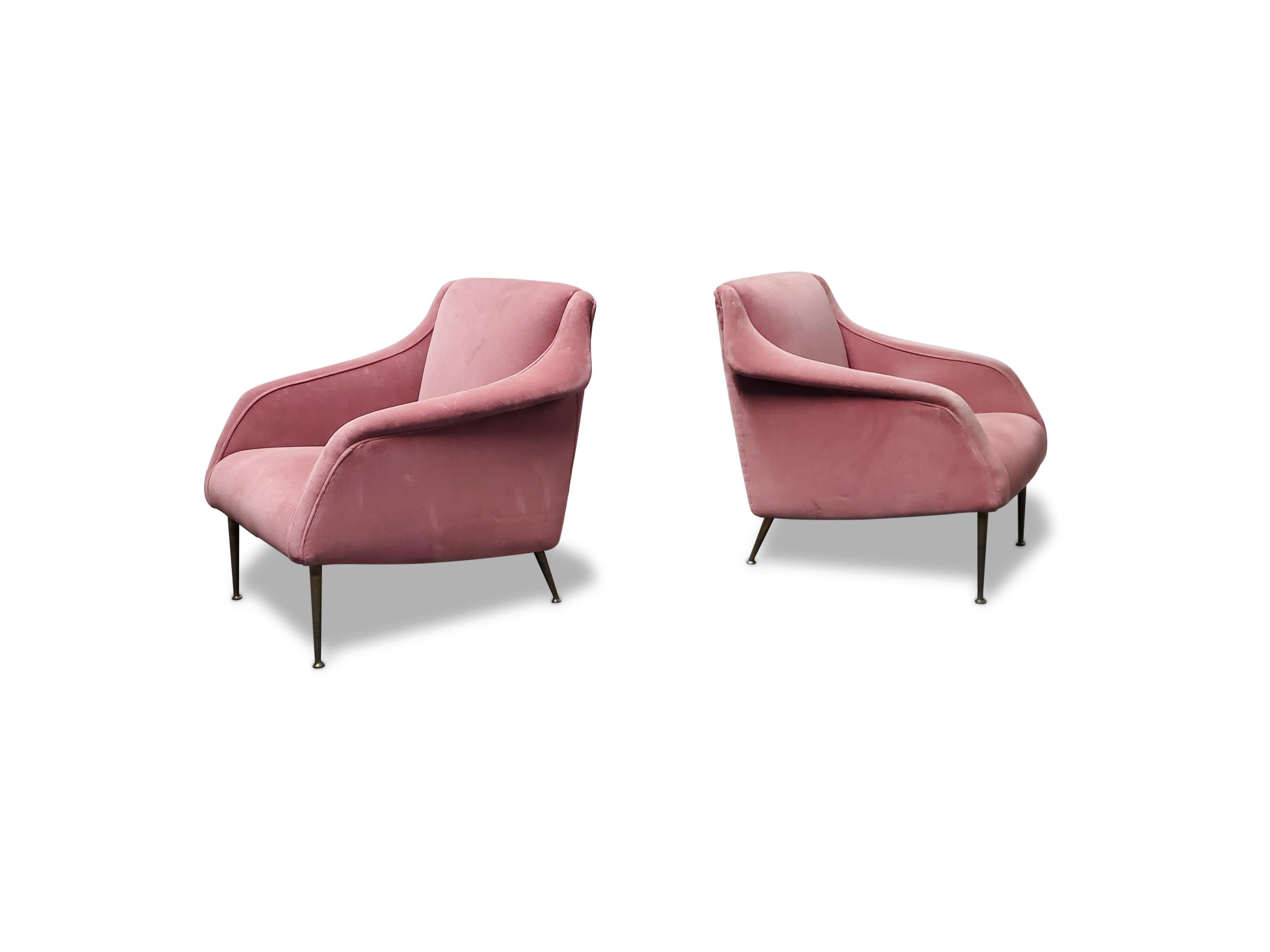 Rare Pair of Carlo de Carli Lounge Chairs For Sale 2