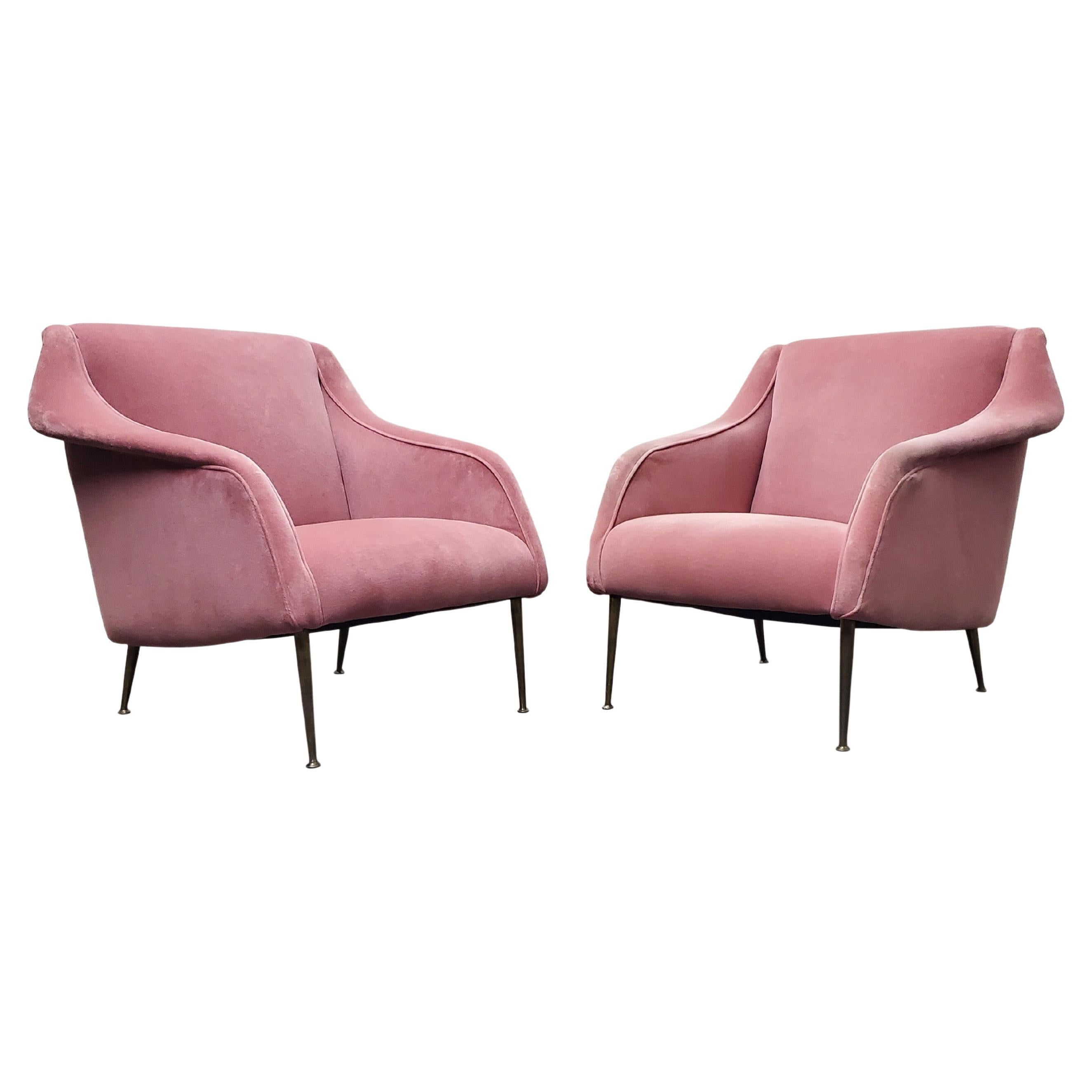 Rare Pair of Carlo de Carli Lounge Chairs For Sale